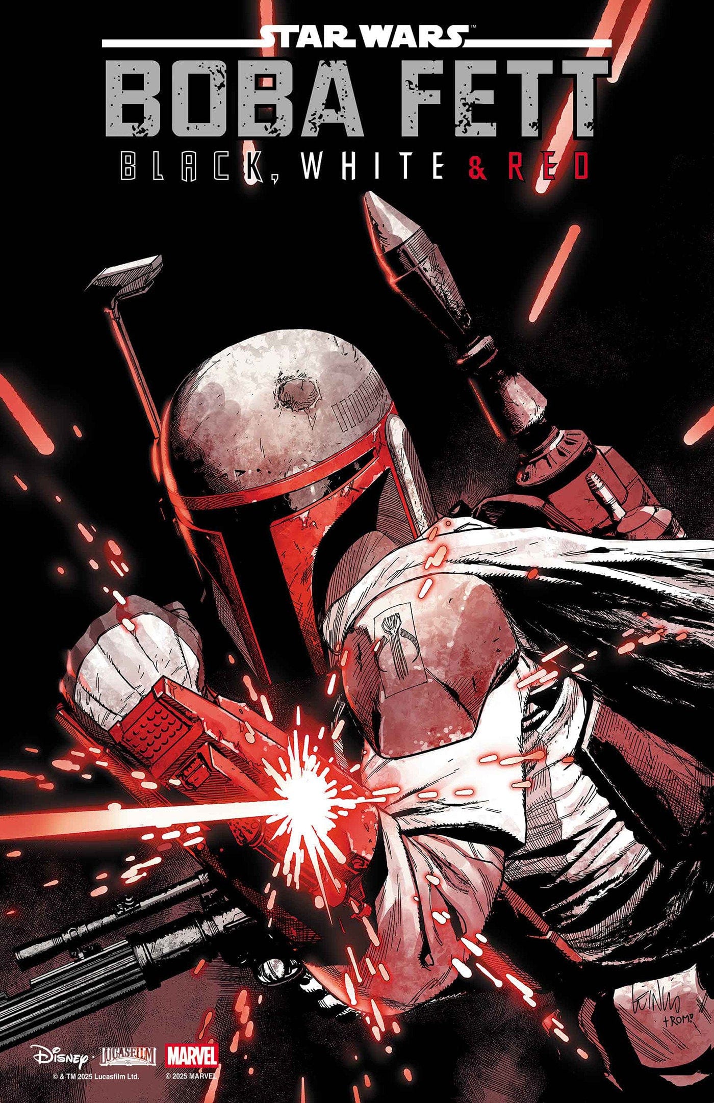 STAR WARS: BOBA FETT - BLACK, WHITE & RED #1 1:25 INCV LEINIL YU VARIANT