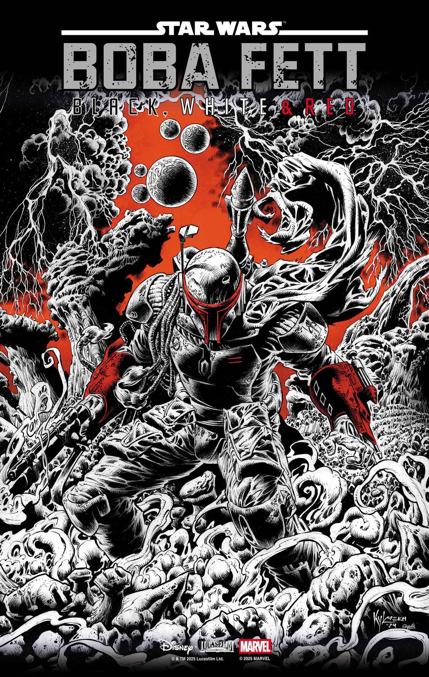 STAR WARS: BOBA FETT - BLACK, WHITE & RED #2 1:25 INCV KYLE HOTZ VARIANT