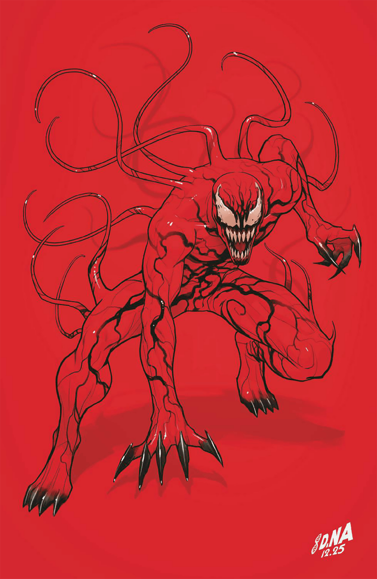 Marvel Comic Books > Incentives VENOM #254 1:50 INCV DAVID NAKAYAMA COLOR BLOCK RED VIRGIN VARIANT 75960621330625416 PRH-75960621330625416