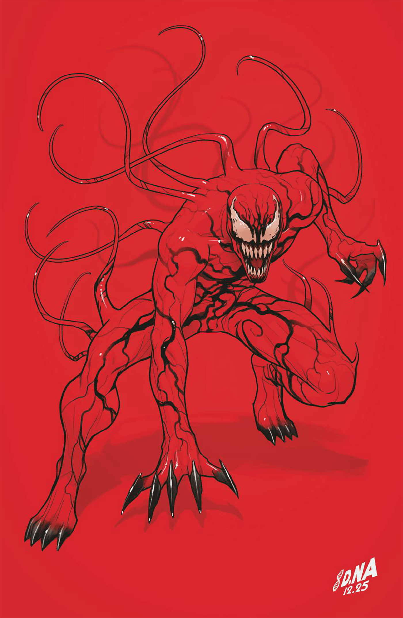 VENOM #254 1:50 INCV DAVID NAKAYAMA COLOR BLOCK RED VIRGIN VARIANT