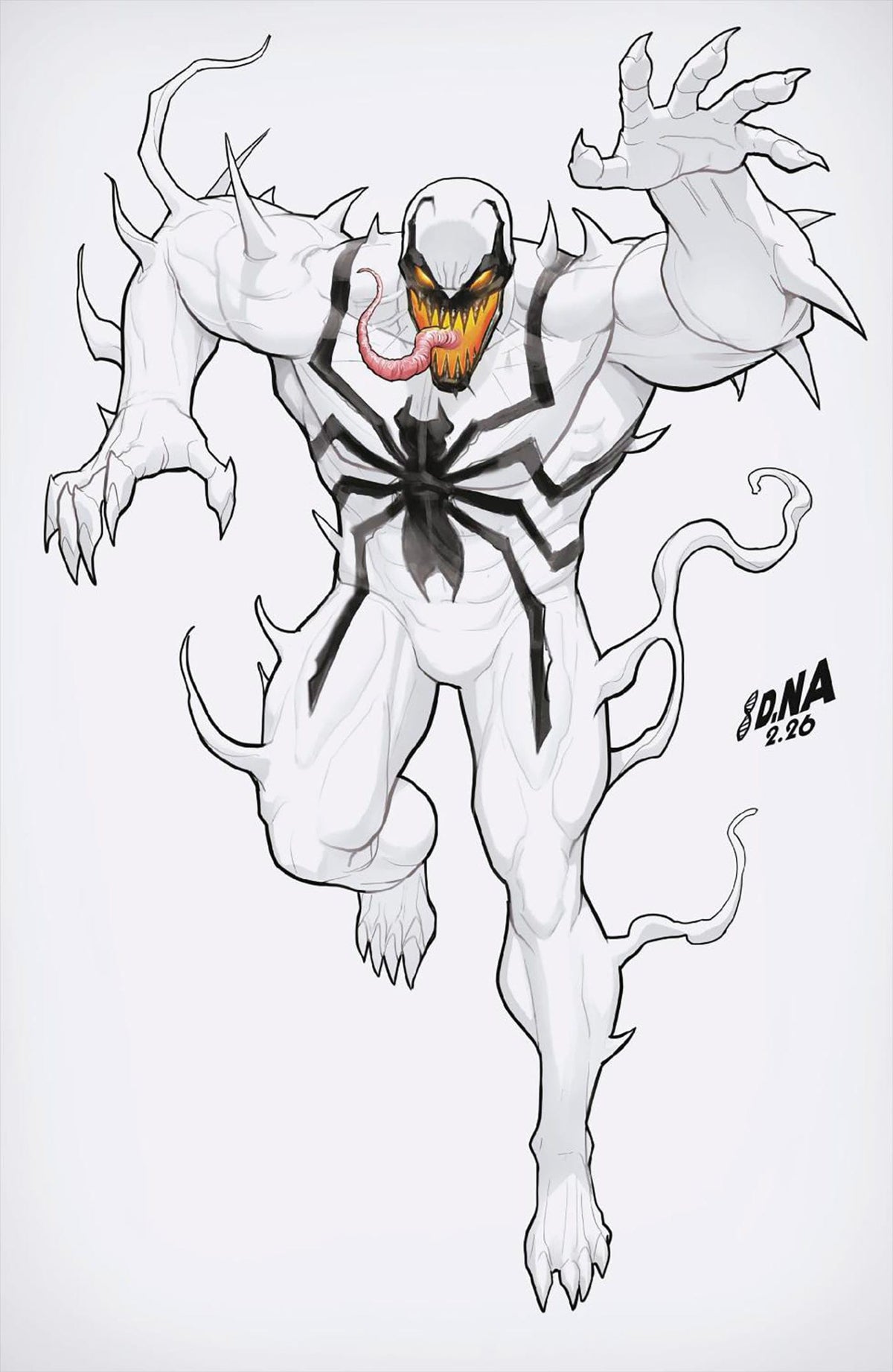 Marvel Comic Books > Incentives VENOM #256 1:50 INCV DAVID NAKAYAMA COLOR BLOCK WHITE VIRGIN VARIANT [DS] 75960621330625616 PRH-75960621330625616
