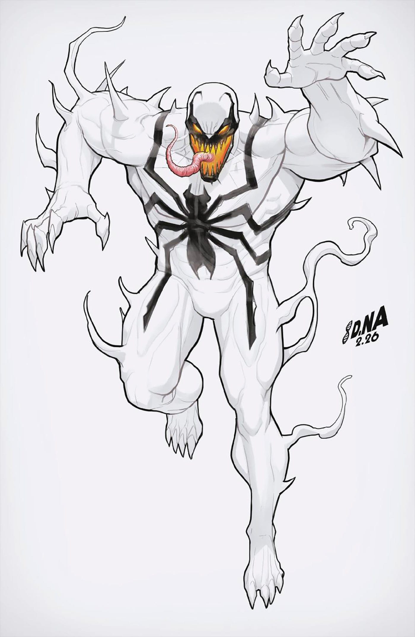 VENOM #256 1:50 INCV DAVID NAKAYAMA COLOR BLOCK WHITE VIRGIN VARIANT [DS]