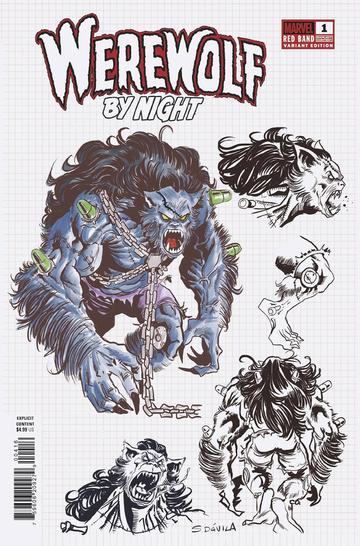 Marvel Comic Books > Incentives WEREWOLF BY NIGHT: RED BAND #4 1:10 INCV SERGIO DAVILA DESIGN VARIANT [POLYBAGGED] 75960620927900416 PRH-75960620927900416