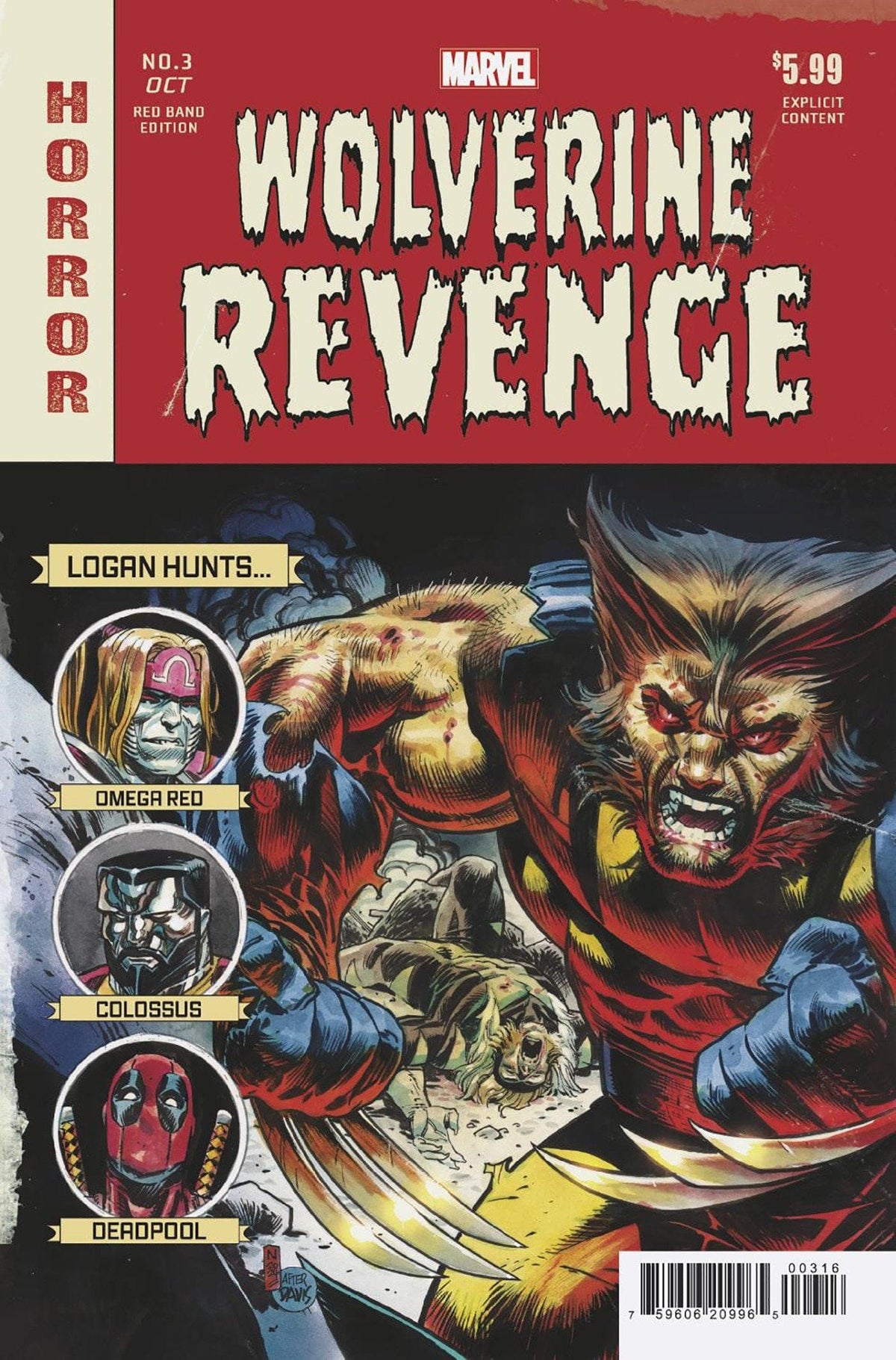 Marvel Comic Books > Incentives WOLVERINE: REVENGE - RED BAND #3 1:25 INCV NIC KLEIN HOMAGE VARIANT [POLYBAGGED] 75960620996500316 PRH-75960620996500316