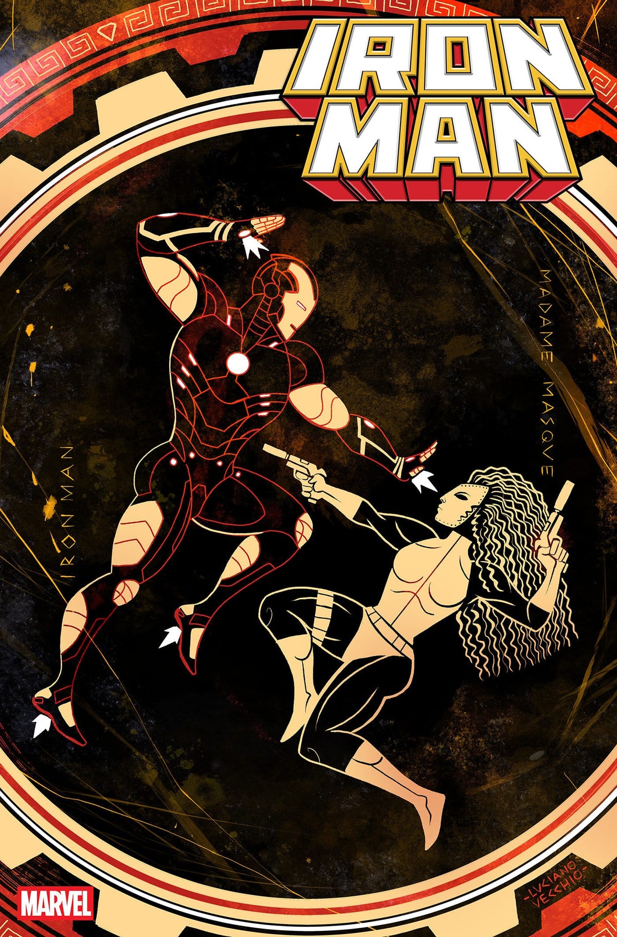 Marvel Comic Books IRON MAN #10 LUCIANO VECCHIO ART STYLE VARIANT (Release Date: 10/14/2026) 75960621491401021 PRH-75960621491401021