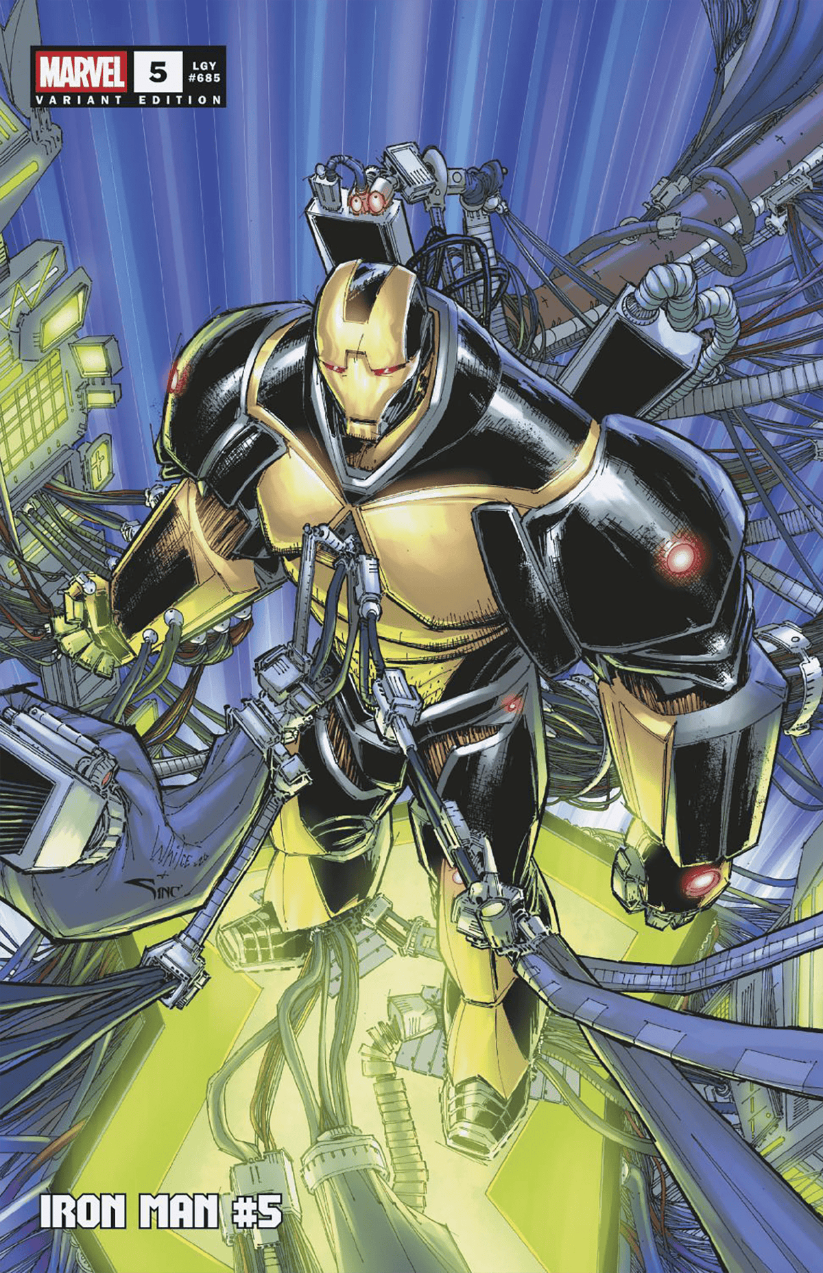 Marvel Comic Books IRON MAN #5 WHILCE PORTACIO ADVANCED IRON MAN VARIANT 75960621491400521 PRH-75960621491400521