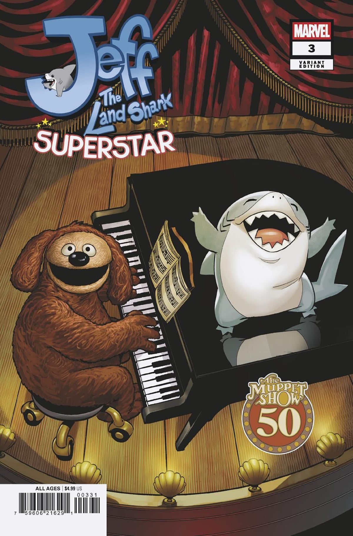 Marvel Comic Books JEFF THE LAND SHARK: SUPERSTAR #3 MATTEO LOLLI MUPPETS VARIANT (Release Date: 09/16/2026) 75960621629100331 PRH-75960621629100331