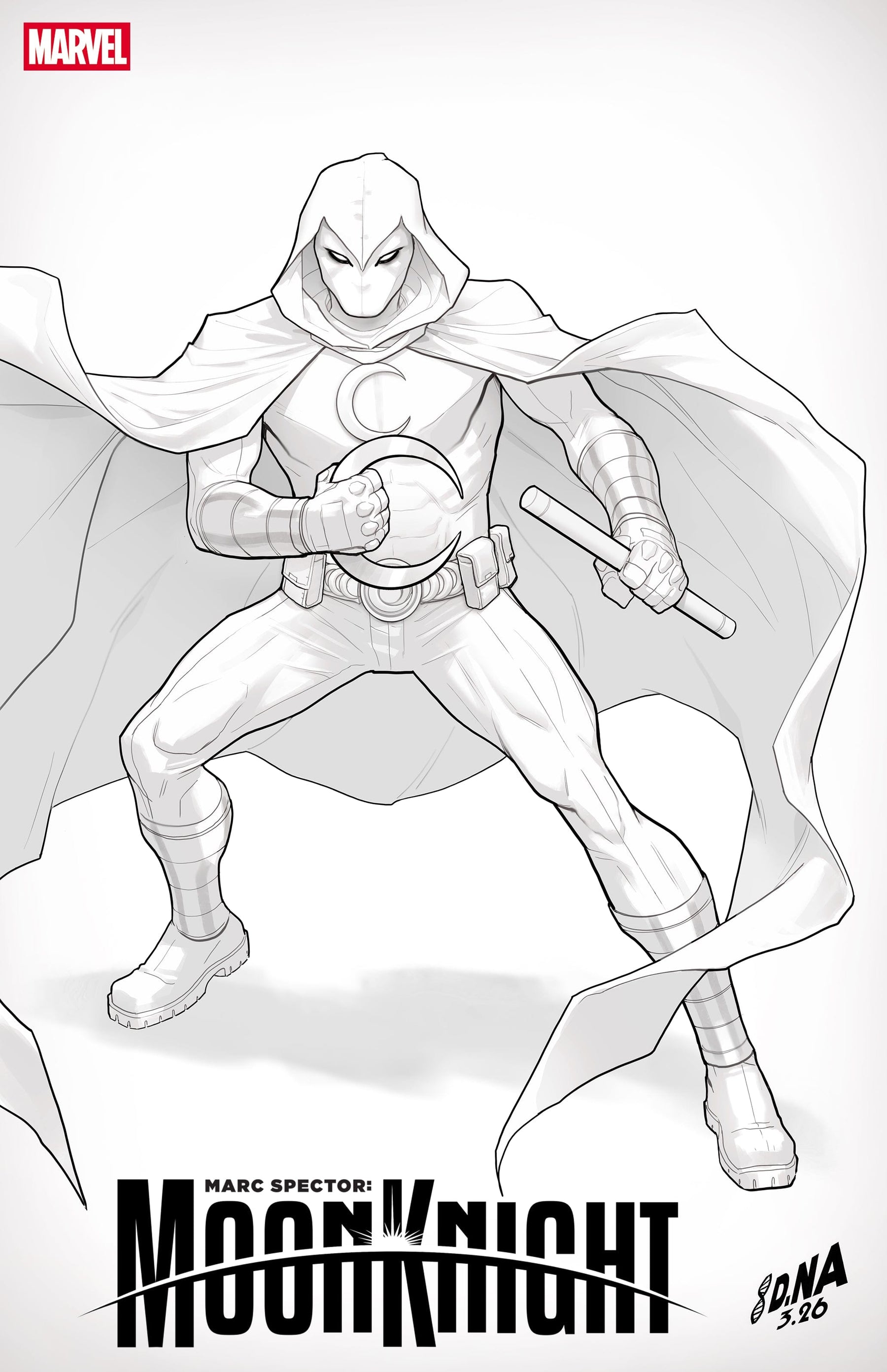 MARC SPECTOR: MOON KNIGHT #3 DAVID NAKAYAMA COLOR BLOCK WHITE VARIANT