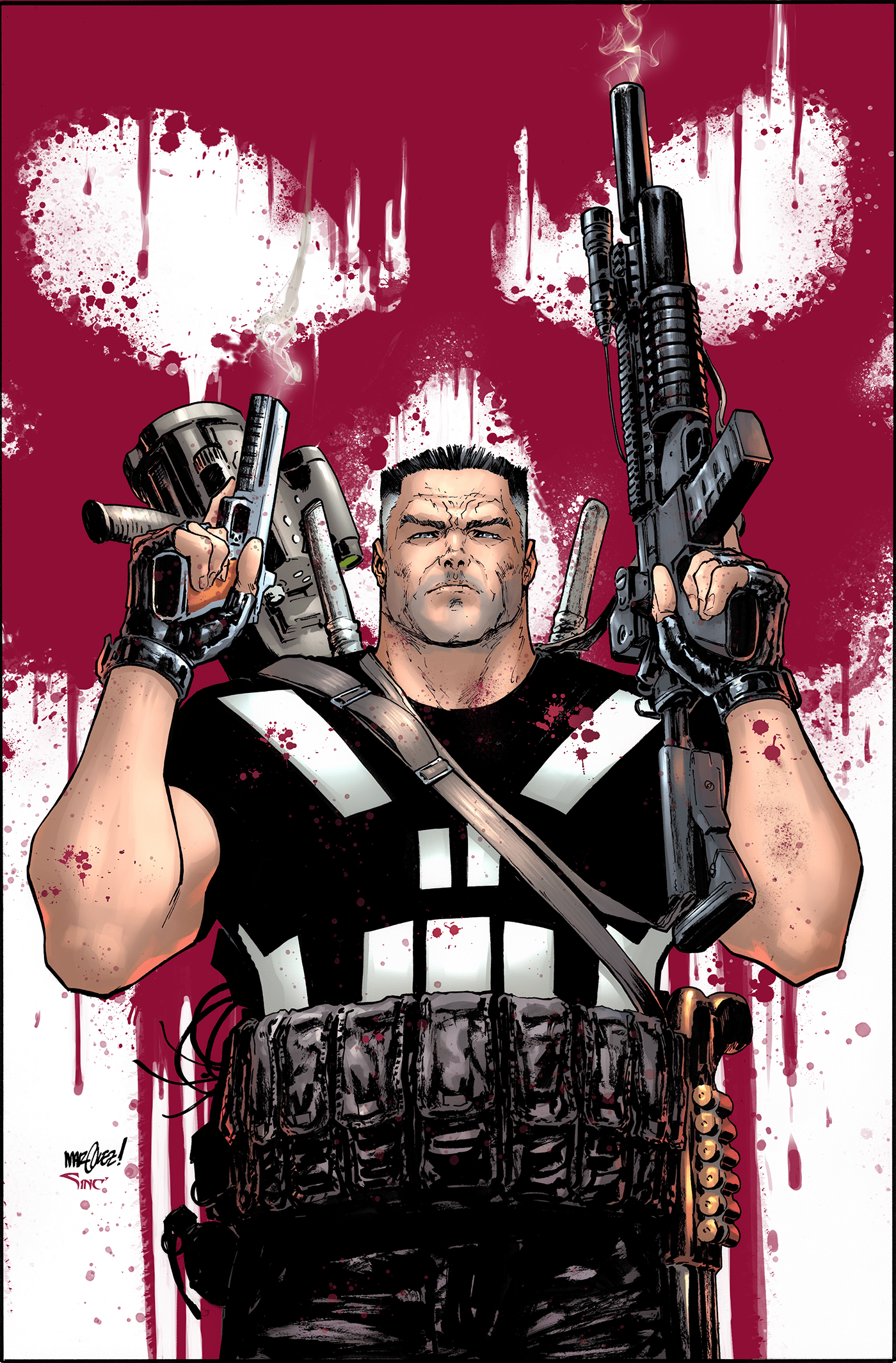 MARVEL KNIGHTS: PUNISHER #1 1:25 INCV DAVID MARQUEZ RATIO VIRGIN 2ND PRINTING VARIANT