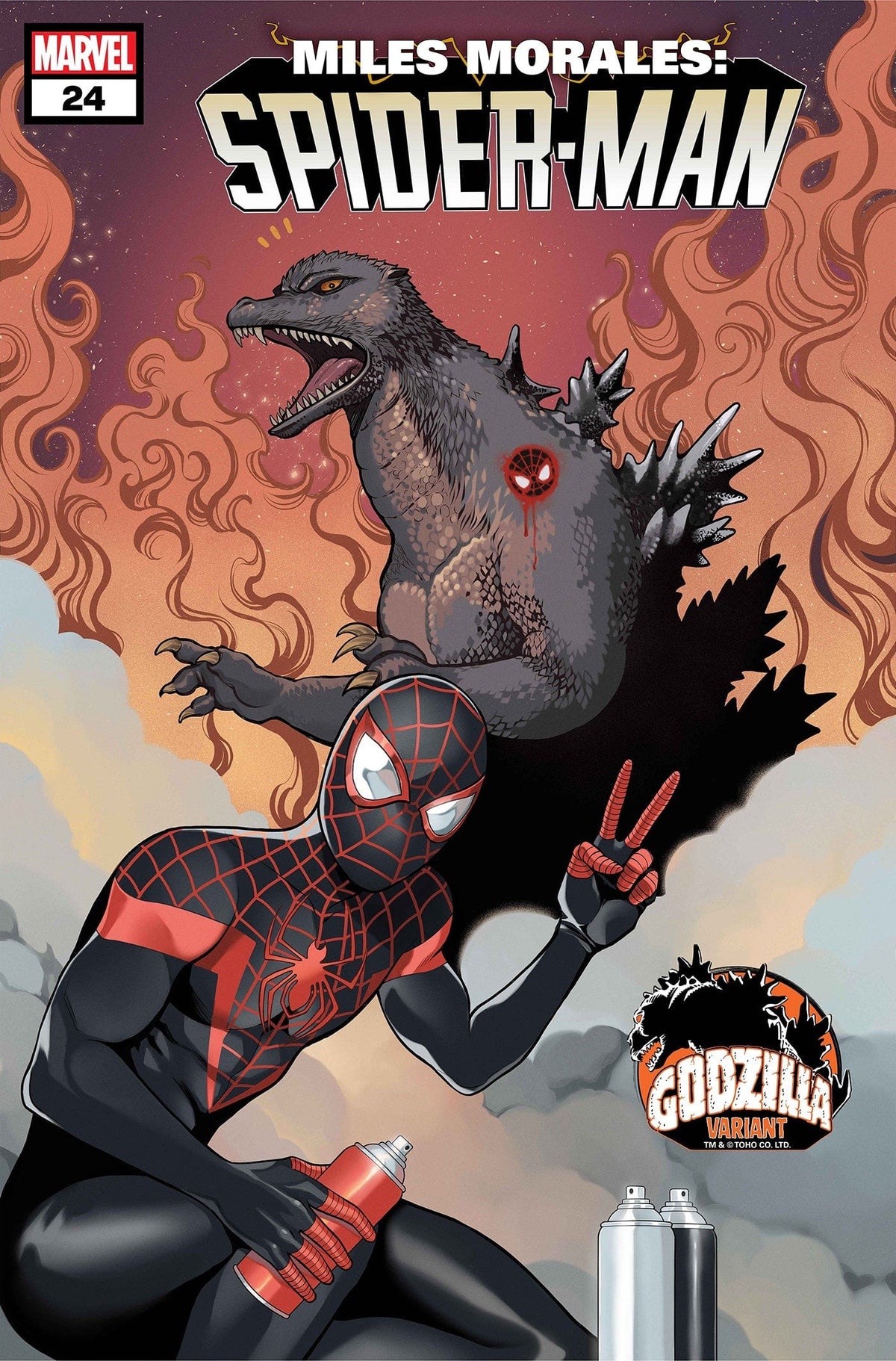 Marvel Comic Books MILES MORALES: SPIDER-MAN #24 ROMY JONES GODZILLA VARIANT 75960620483002421 PRH-75960620483002421