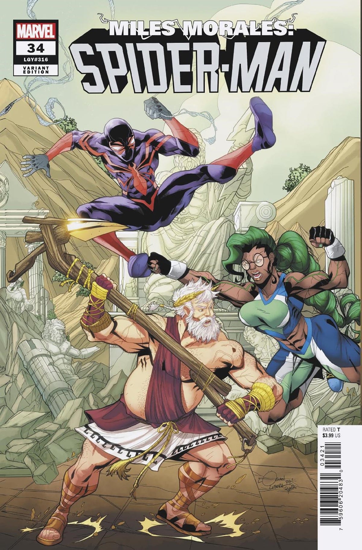 Marvel Comic Books MILES MORALES: SPIDER-MAN #34 LOGAN LUBERA 5-PART CONNECTING VARIANT 75960620483003421 PRH-75960620483003421