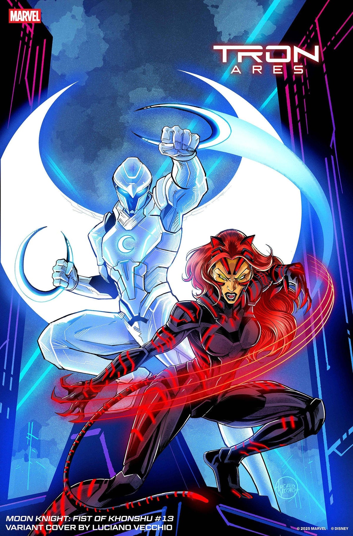 Marvel Comic Books MOON KNIGHT: FIST OF KHONSHU #13 LUCIANO VECCHIO TRON: ARES VARIANT 75960620928601341 PRH-75960620928601341