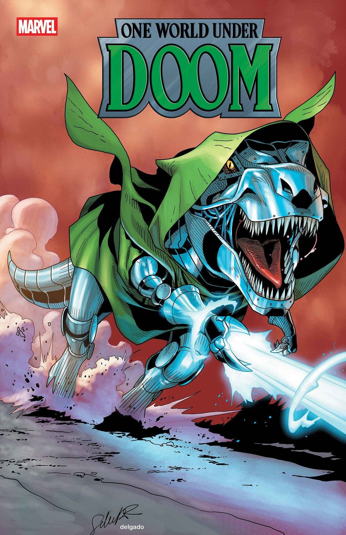 Marvel Comic Books ONE WORLD UNDER DOOM #8 SALVADOR LARROCA DOOMASAUR VARIANT 75960620860900821 PRH-75960620860900821