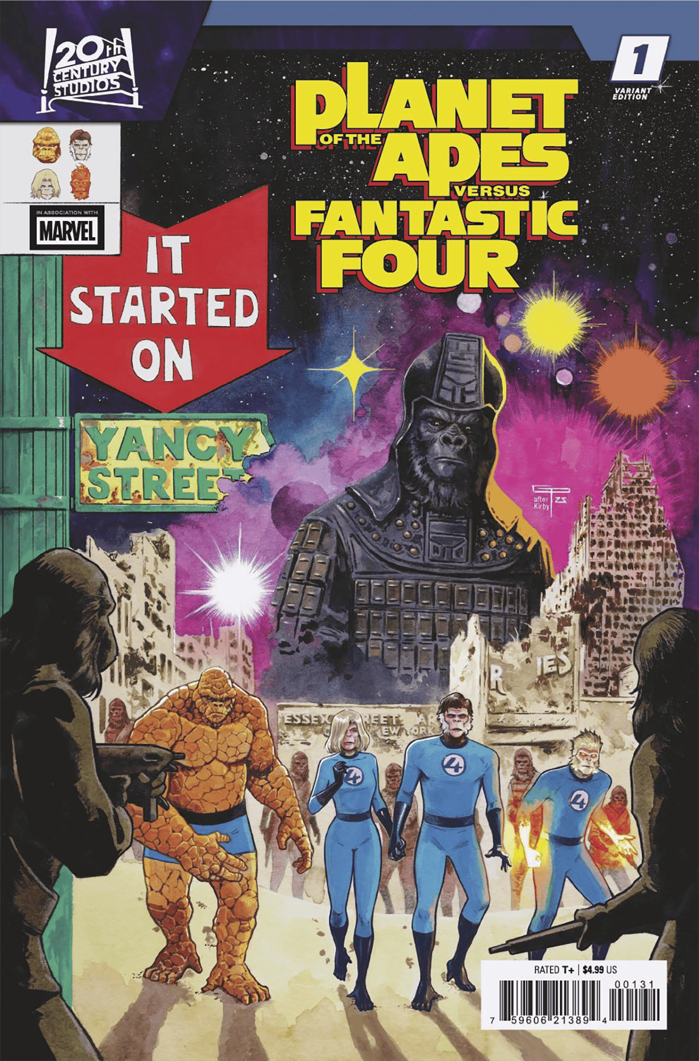 PLANET OF THE APES VS. FANTASTIC FOUR #1 GERMAN PERALTA HOMAGE VARIANT