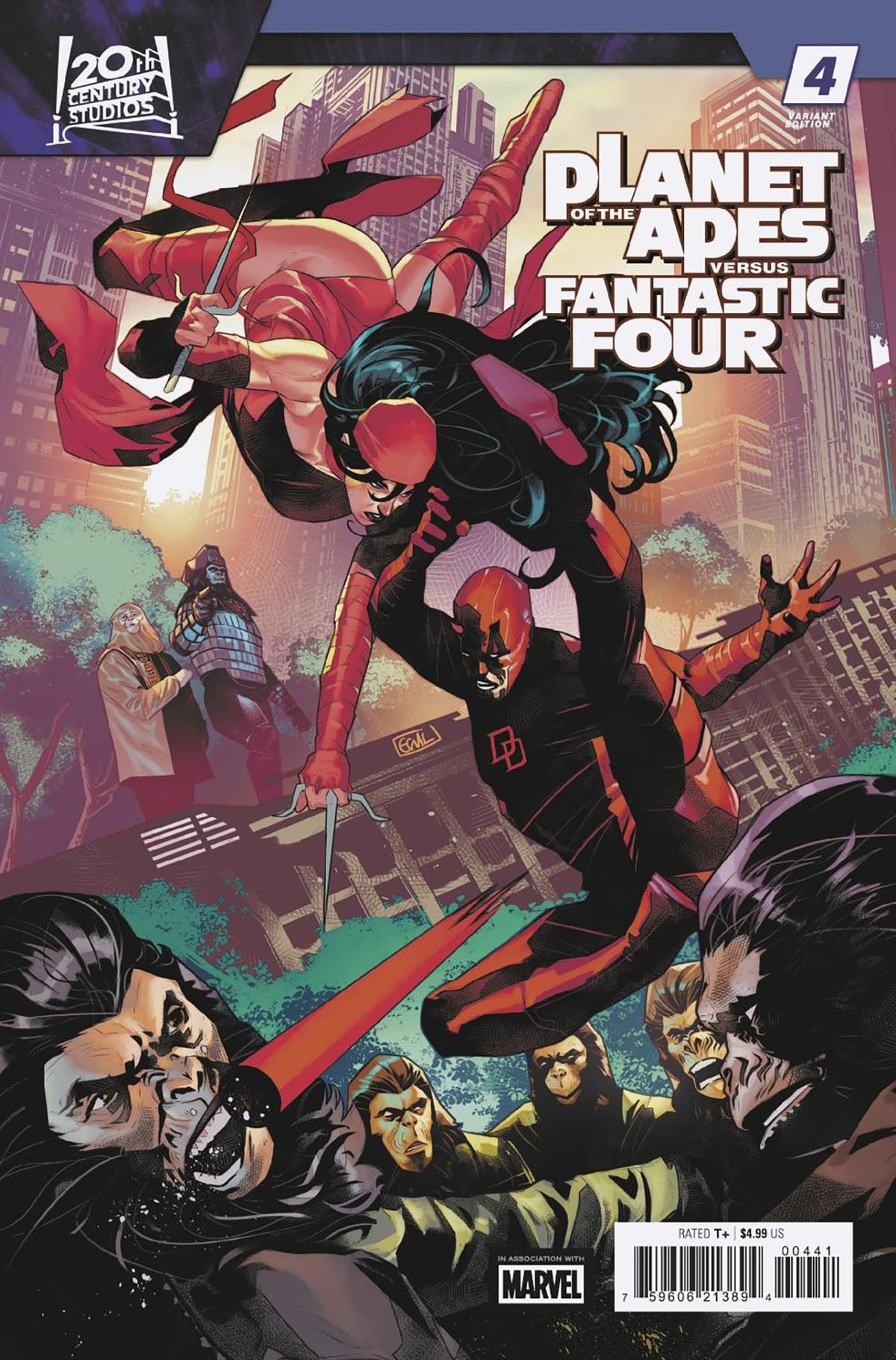 Marvel Comic Books PLANET OF THE APES VS. FANTASTIC FOUR #4 EDWIN GALMON VERSUS VARIANT 75960621389400441 PRH-75960621389400441