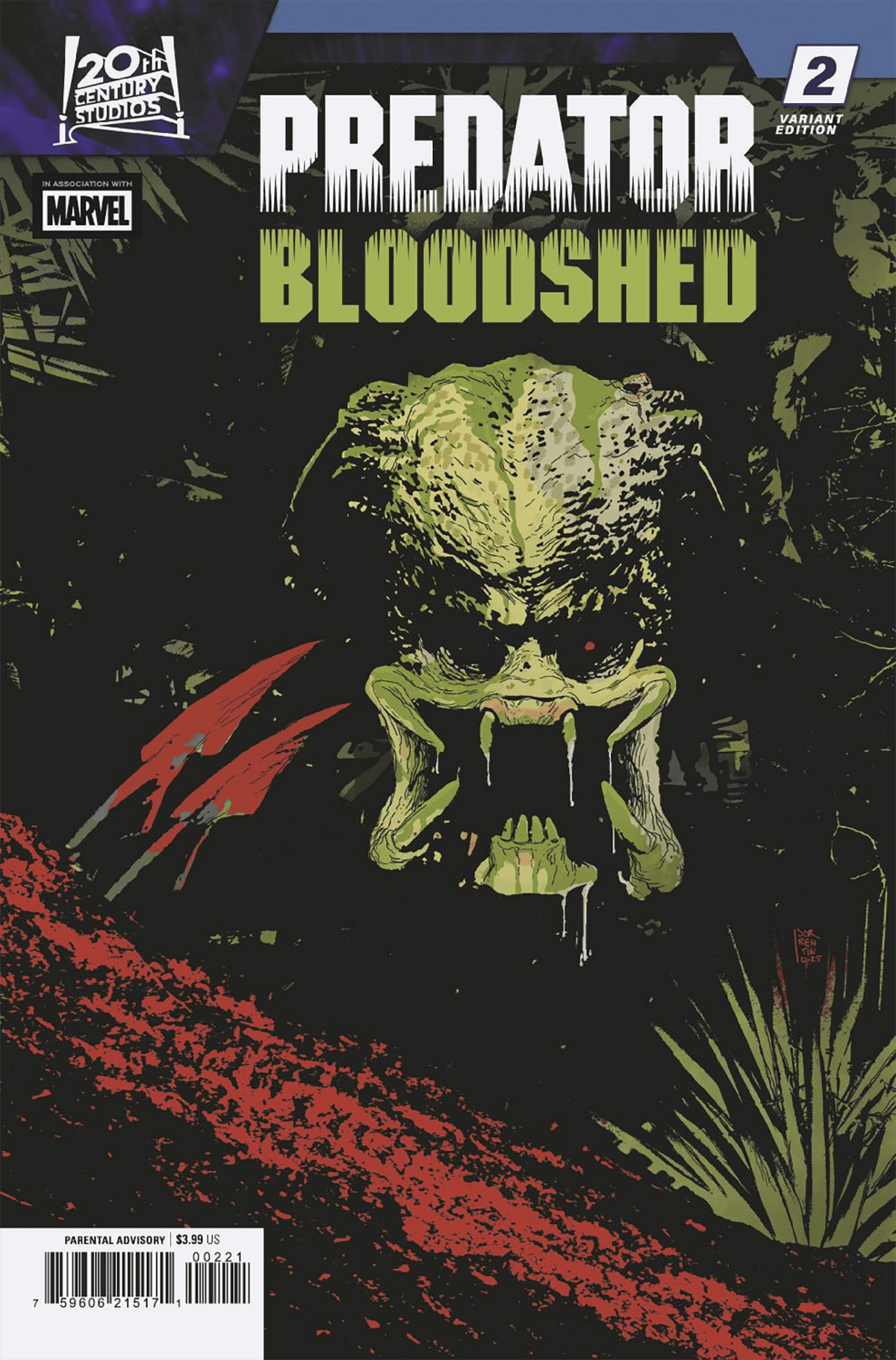 Marvel Comic Books PREDATOR: BLOODSHED #2 ANDREA SORRENTINO VARIANT 75960621517100221 PRH-75960621517100221