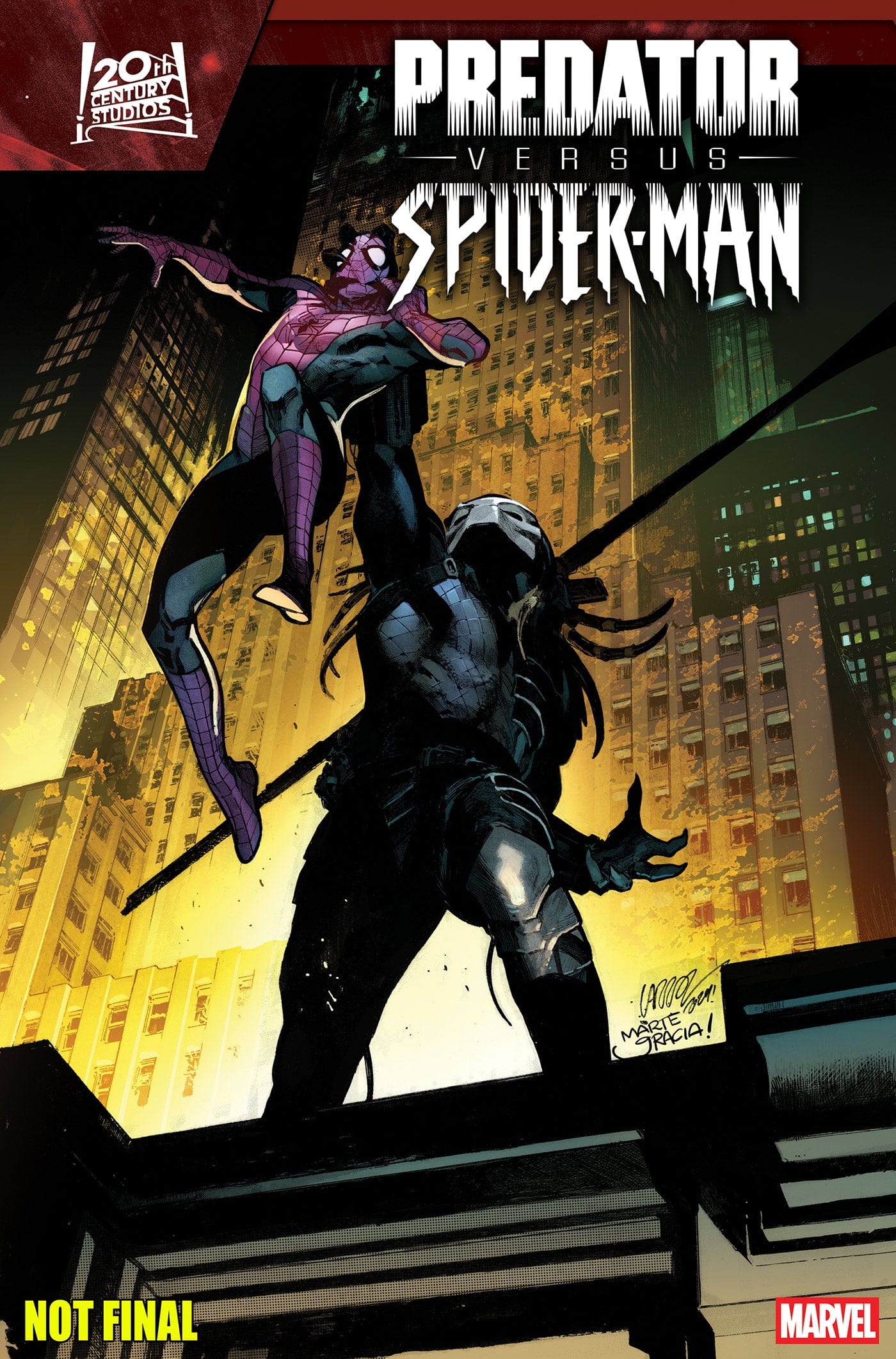 PREDATOR VS. SPIDER-MAN #1 PEPE LARRAZ PROMO ART VARIANT