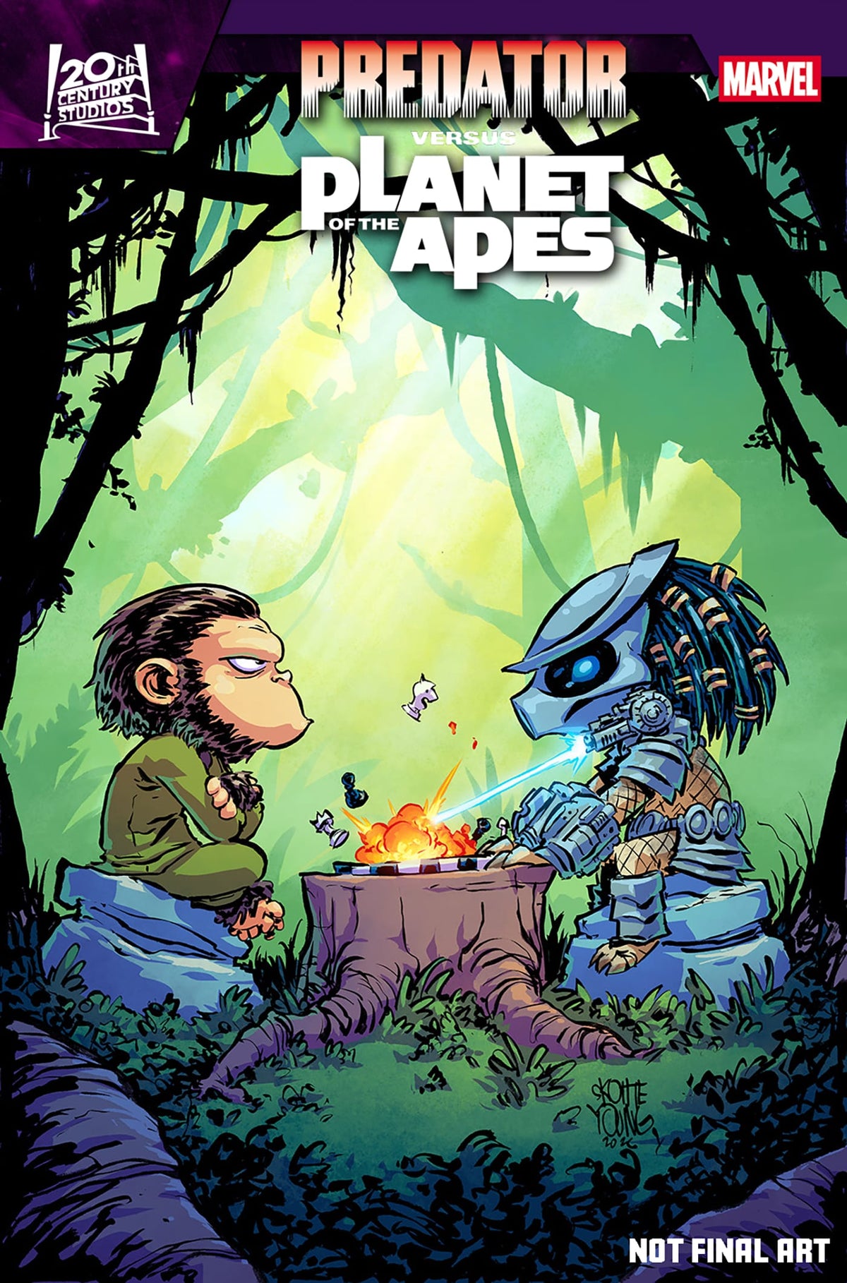 Marvel Comic Books PREDATOR VS. THE PLANET OF THE APES #1 SKOTTIE YOUNG VARIANT 75960621569000151 PRH-75960621569000151