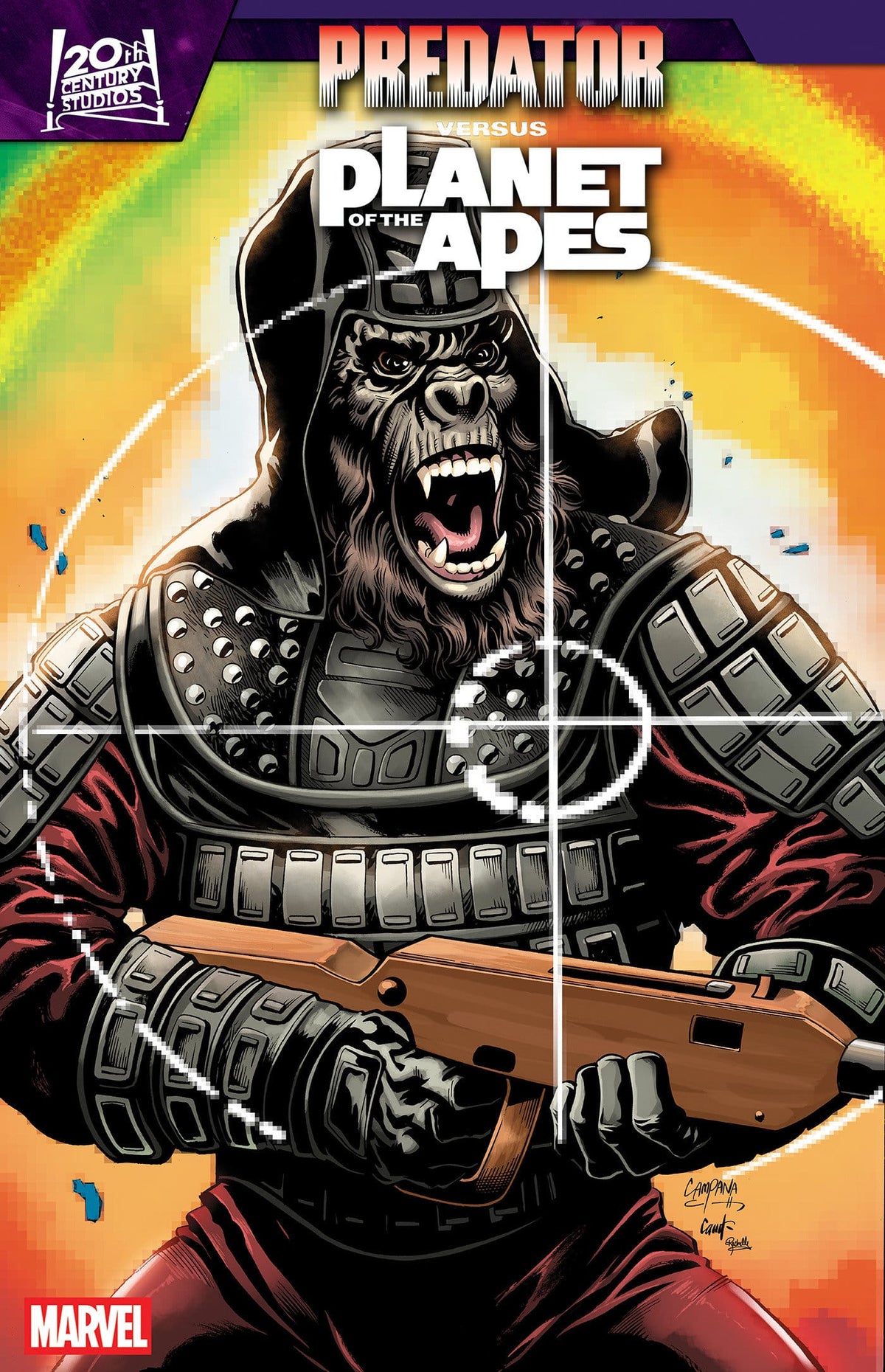 Marvel Comic Books PREDATOR VS. THE PLANET OF THE APES #2 CHRIS CAMPANA MOVIE POSTER HOMAGE VARIANT (Release Date: 08/26/2026) 75960621569000221 PRH-75960621569000221