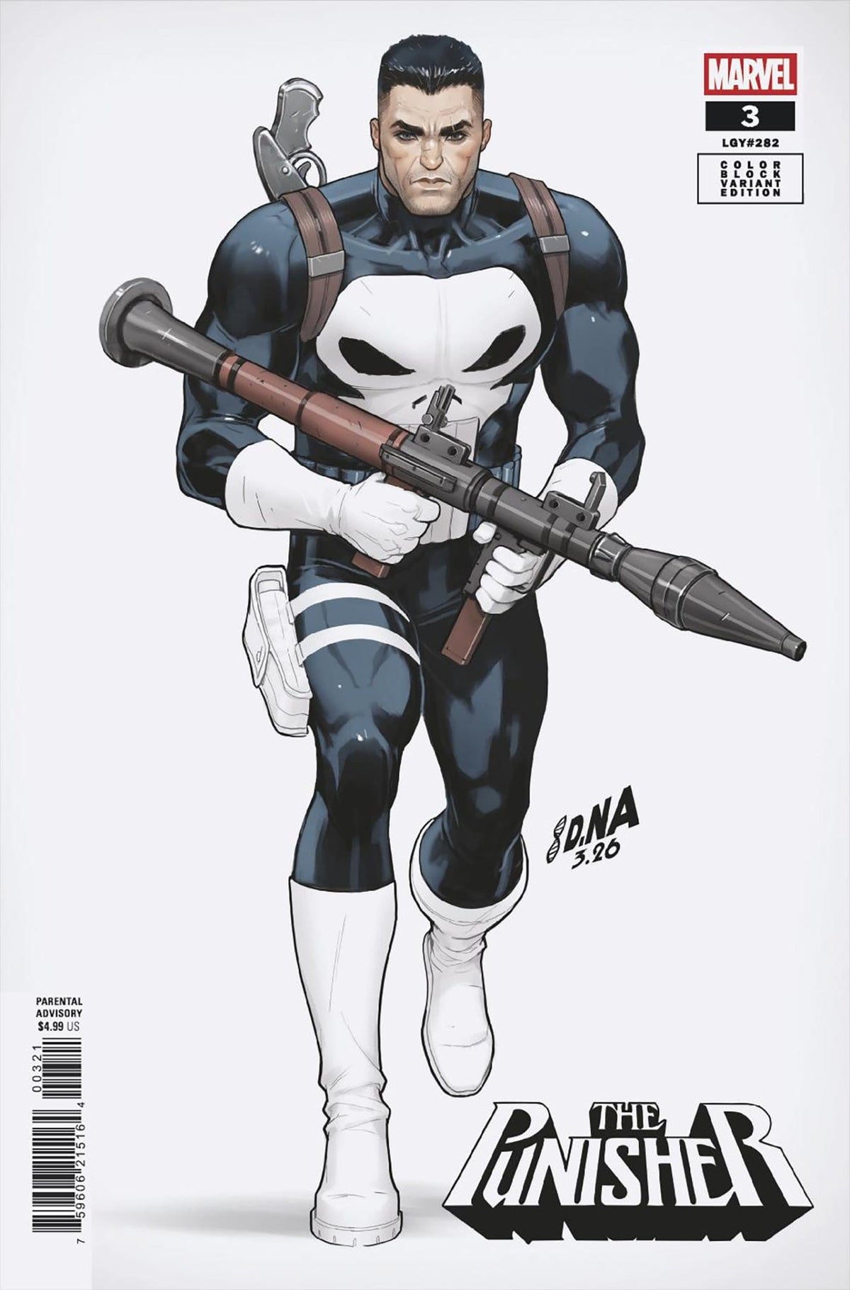 Marvel Comic Books PUNISHER #3 DAVID NAKAYAMA COLOR BLOCK WHITE VARIANT 75960621516400321 PRH-75960621516400321