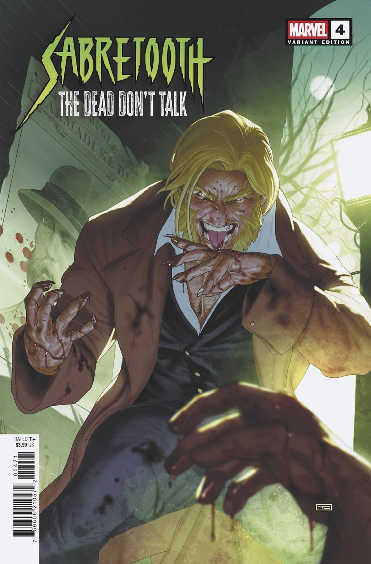 Marvel Comic Books SABRETOOTH: THE DEAD DON'T TALK #4 TAURIN CLARKE VARIANT 75960621057200421 PRH-75960621057200421