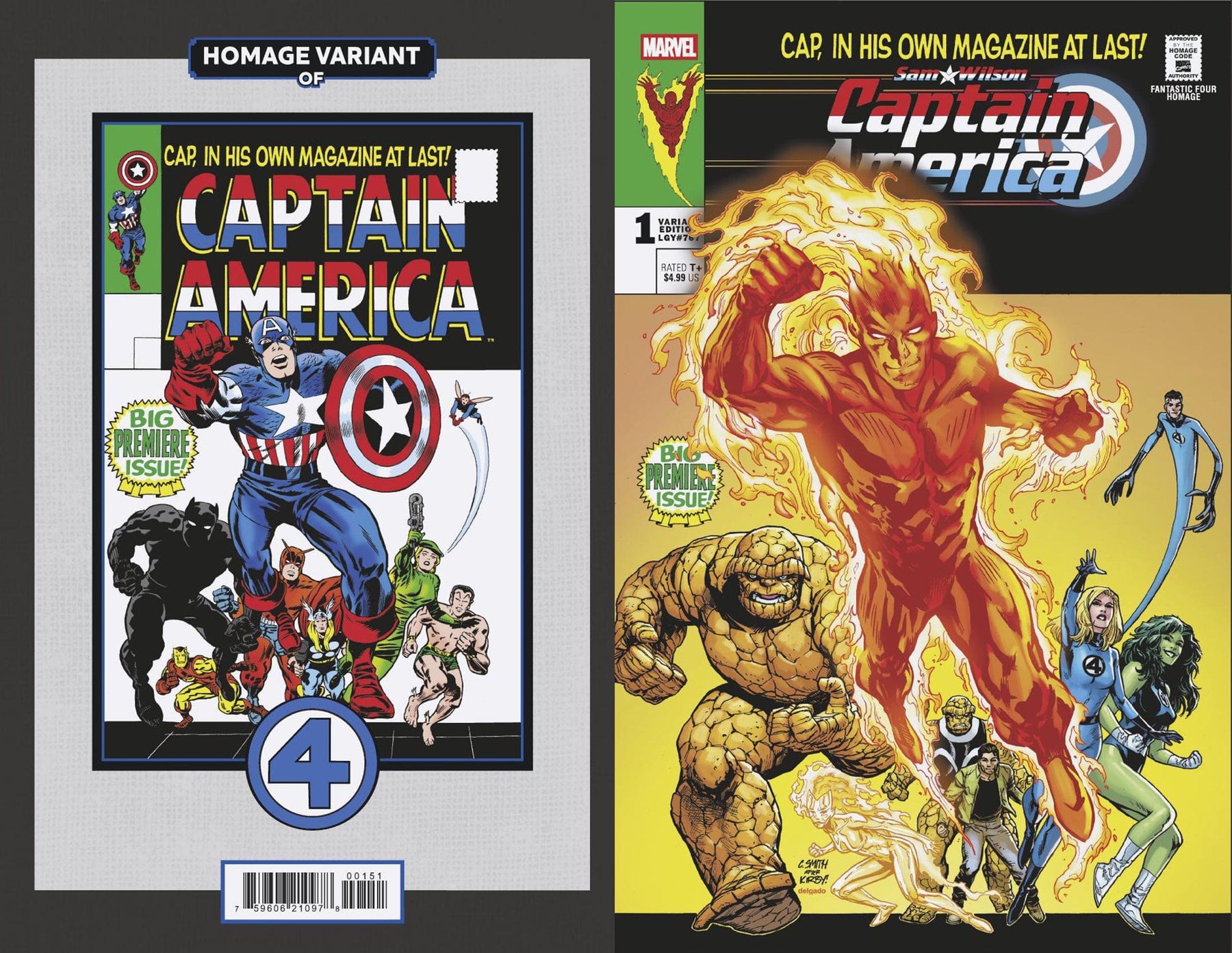 SAM WILSON, CAPTAIN AMERICA #1 TBD ARTIST FANTASTIC FOUR HOMAGE VARIANT