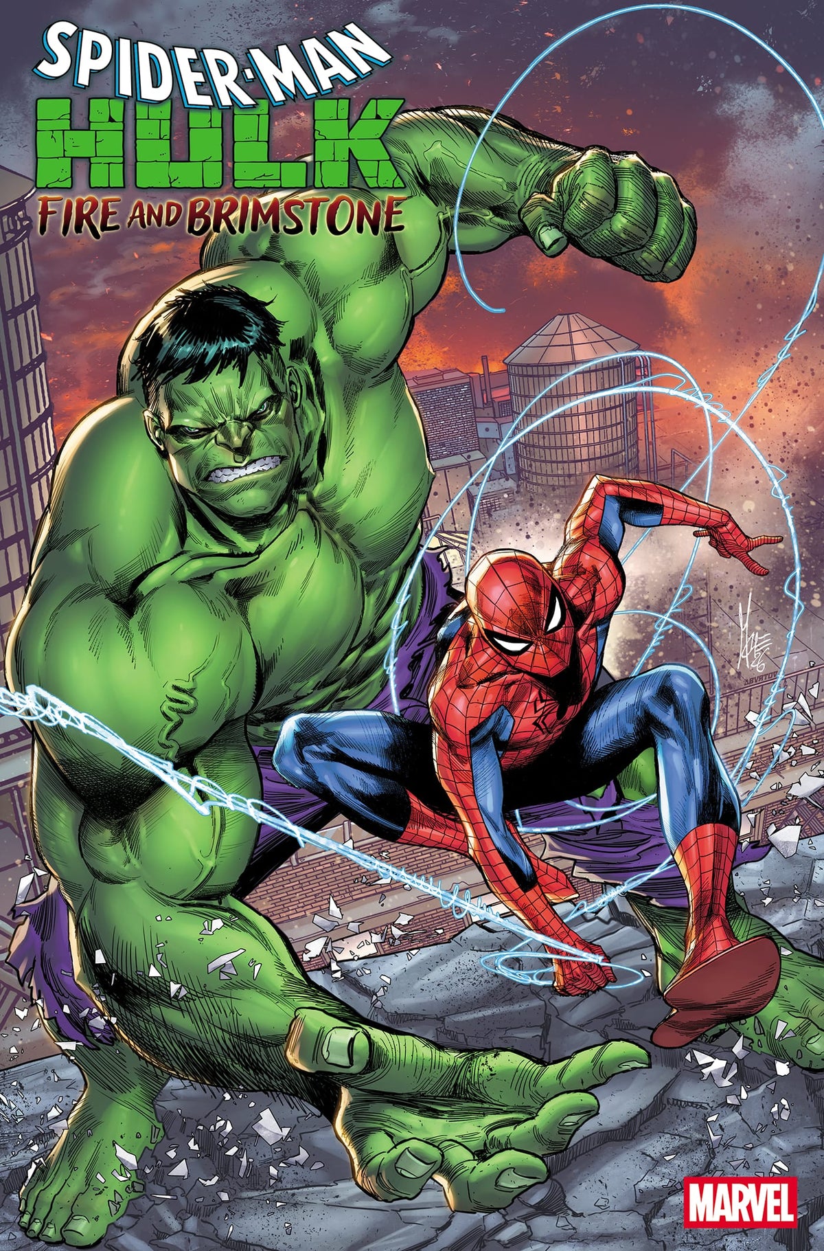 Marvel Comic Books SPIDER-MAN/HULK: FIRE AND BRIMSTONE #1 MARCO CHECCHETTO FOIL VARIANT (Release Date: 08/19/2026) 75960621436500121 PRH-75960621436500121