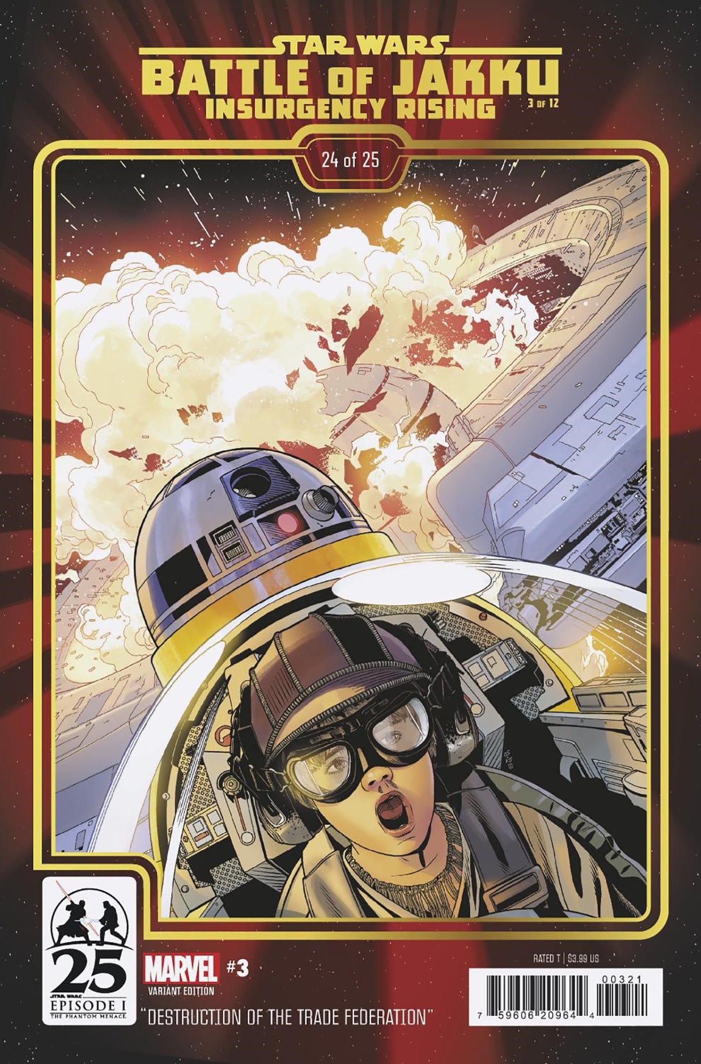 STAR WARS: BATTLE OF JAKKU - INSURGENCY RISING #3 CHRIS SPROUSE THE PHANTOM MENACE 25TH ANNIVERSARY VARIANT