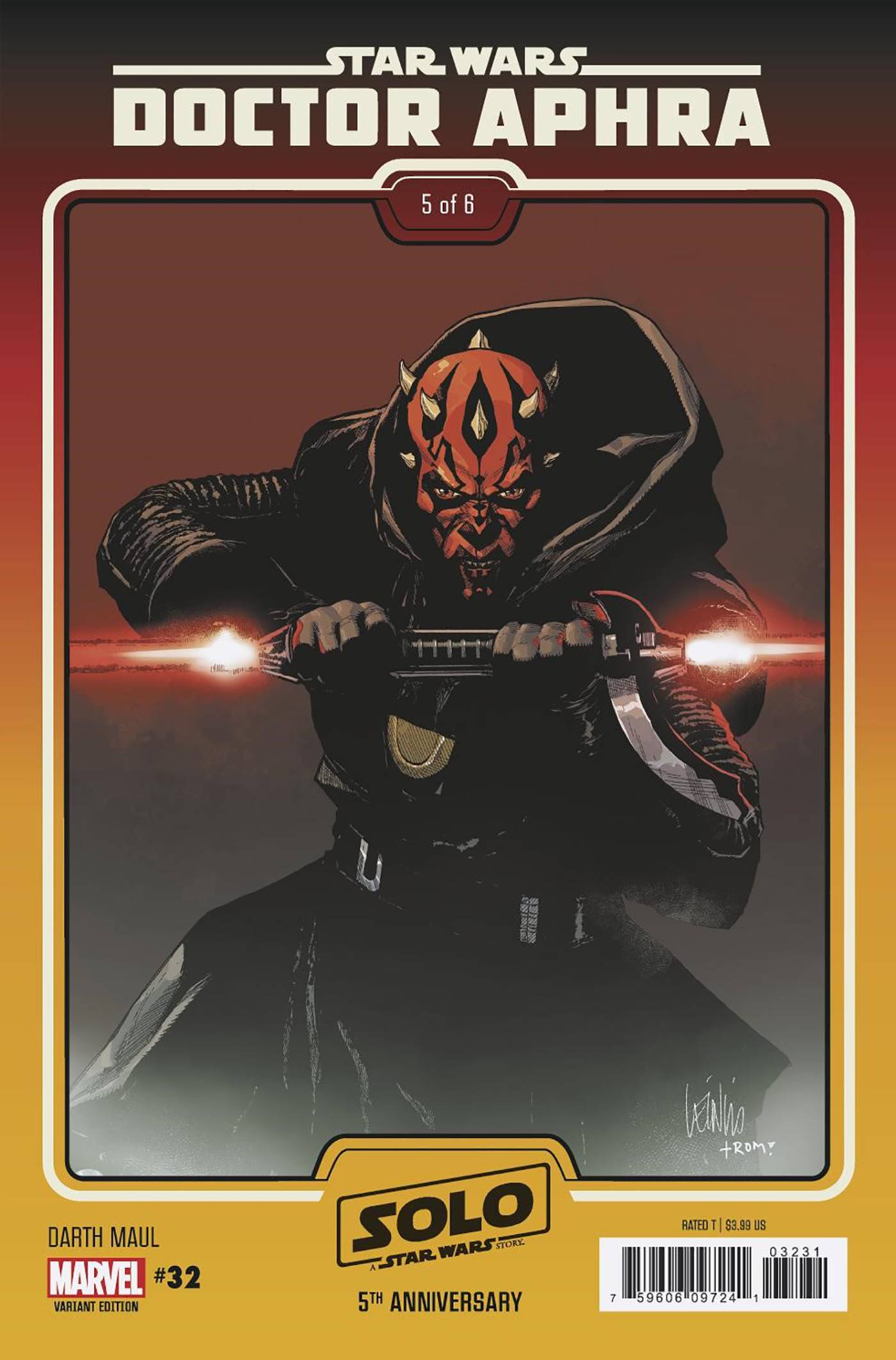 STAR WARS SANA STARROS #4 YU TOBIAS BECKETT SOLO 5TH ANNIV M