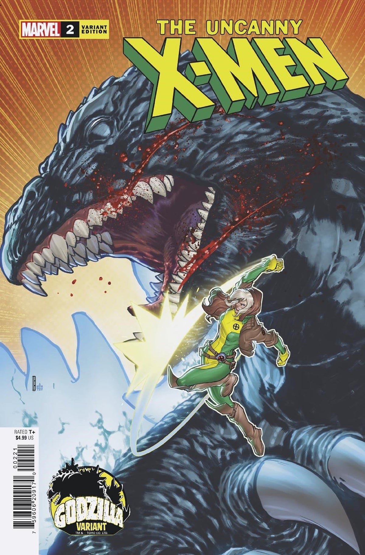 Marvel Comic Books UNCANNY X-MEN #2 DAVID BALDEON GODZILLA VARIANT 75960620917000221 PRH-75960620917000221