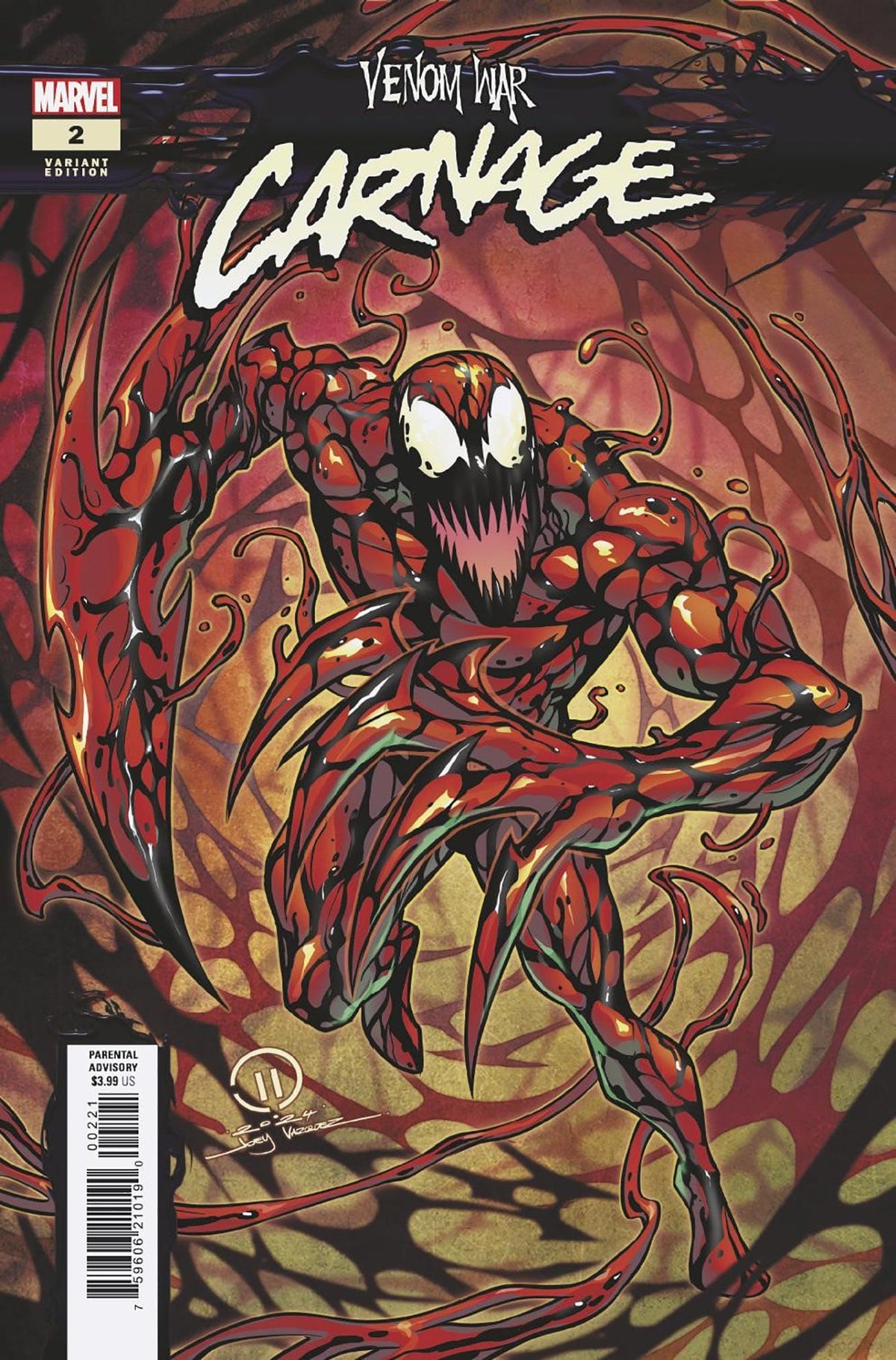 Marvel Comic Books VENOM WAR: CARNAGE #2 JOEY VAZQUEZ VAR [VW] 75960621019000221 PRH-75960621019000221