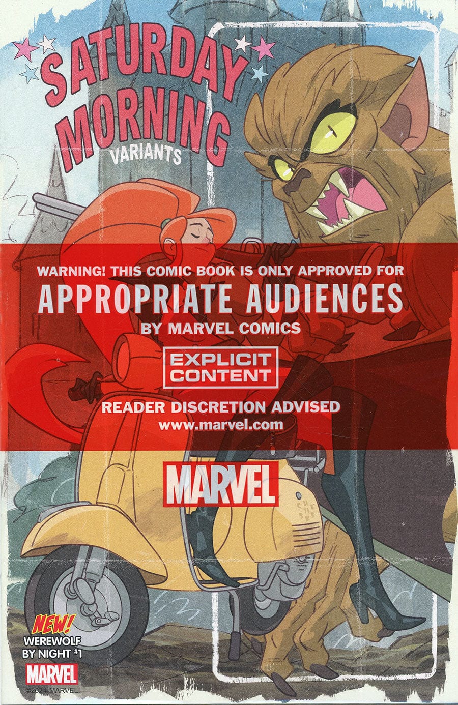 Marvel Comic Books WEREWOLF BY NIGHT: RED BAND #1 SEAN GALLOWAY SATURDAY MORNING VARIANT [POLYBAGGE D] 75960620927900131 PRH-75960620927900131