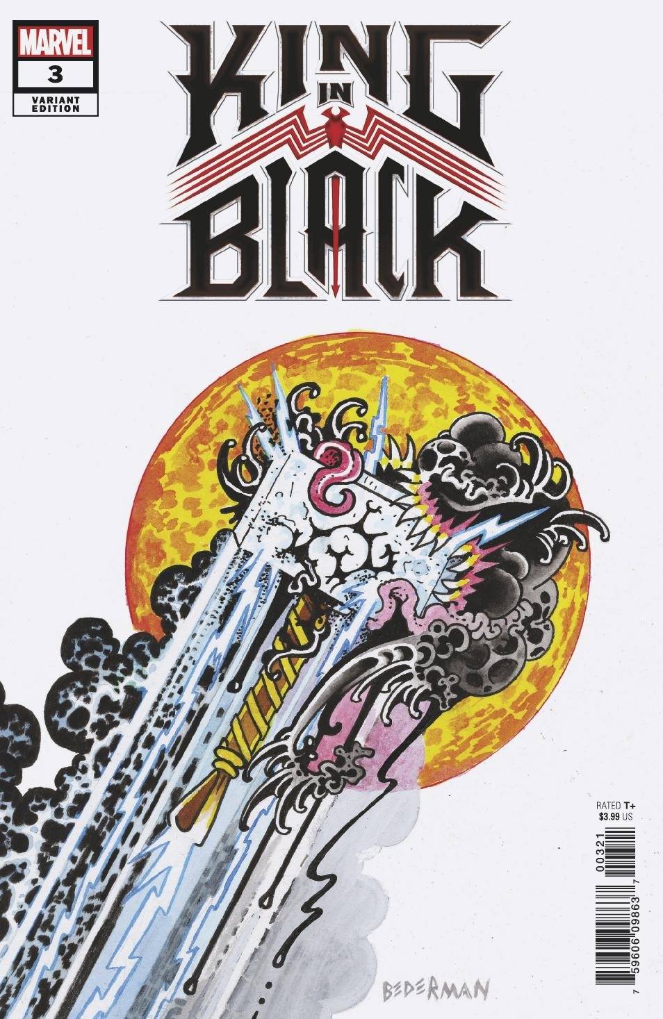 MARVEL COMICS Comic Books KING IN BLACK #3 (OF 5) BEDERMAN TATTOO VAR 75960609863700321