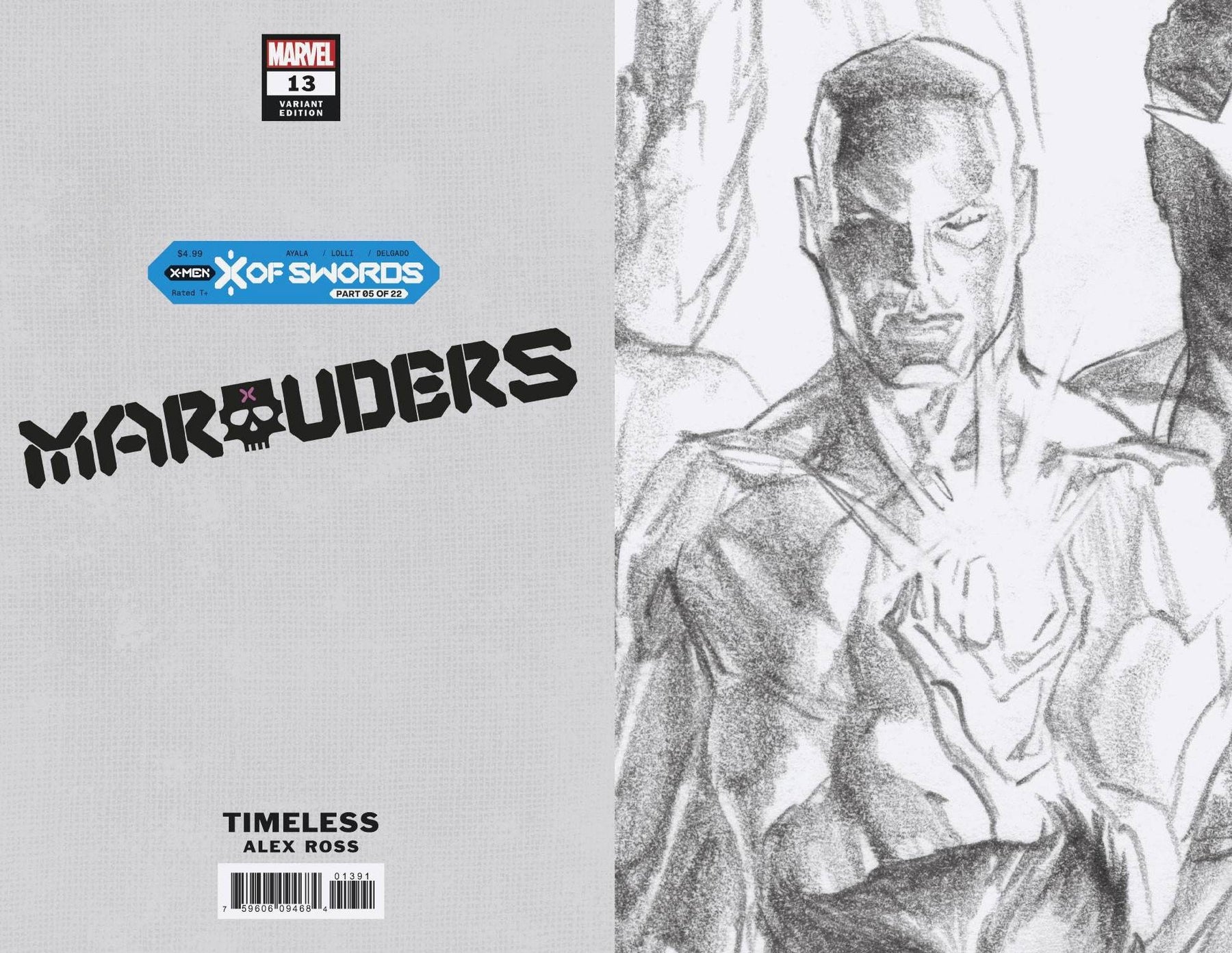 MARAUDERS #13 ALEX ROSS ICEMAN TIMELESS VIRGIN SKETCH VAR XO 1:100