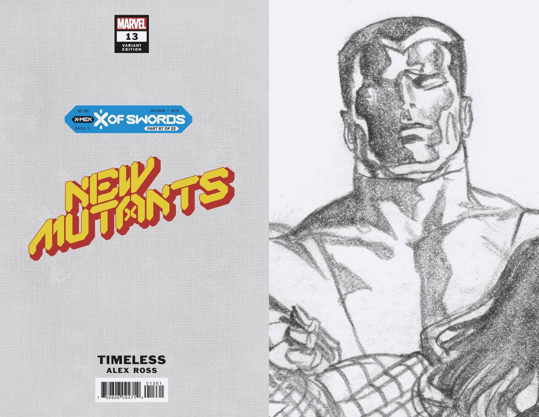 NEW MUTANTS #13 ALEX ROSS COLOSSUS TIMELESS VIRGIN SKETCH VAR 1:100