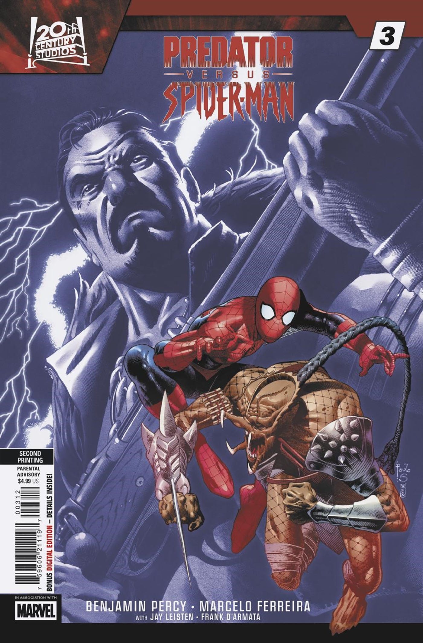 PREDATOR VS. SPIDER-MAN #3 PAULO SIQUEIRA 2ND PRINTING VARIANT