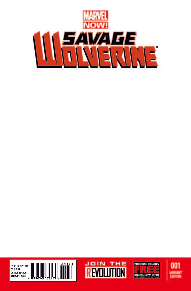 MARVEL COMICS Comic Books SAVAGE WOLVERINE #1 BLANK VAR NOW 75960607917900121
