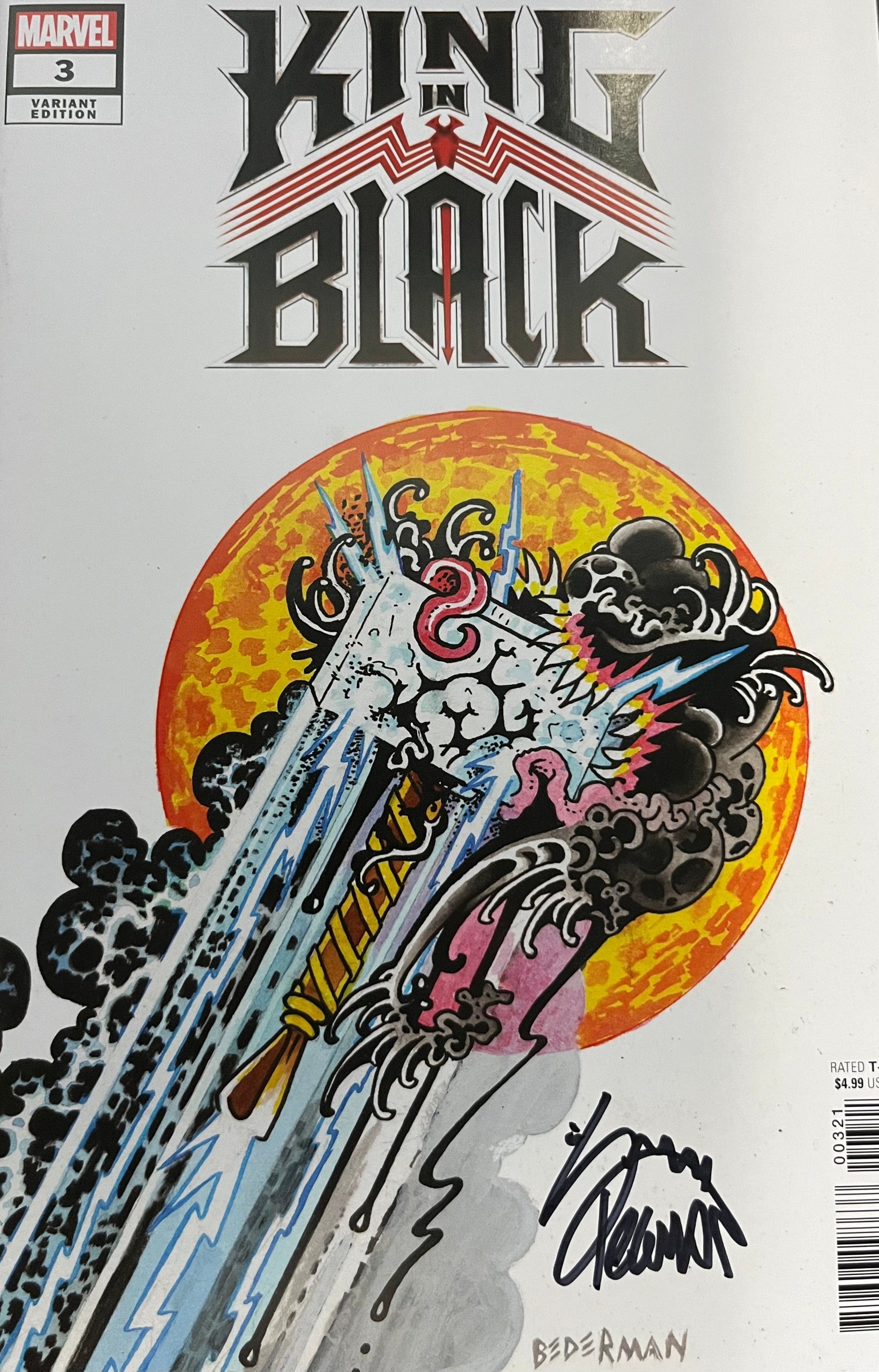 KING IN BLACK #3 (OF 5) BEDERMAN TATTOO VAR [SIGNED BY RYAN STEGMAN]