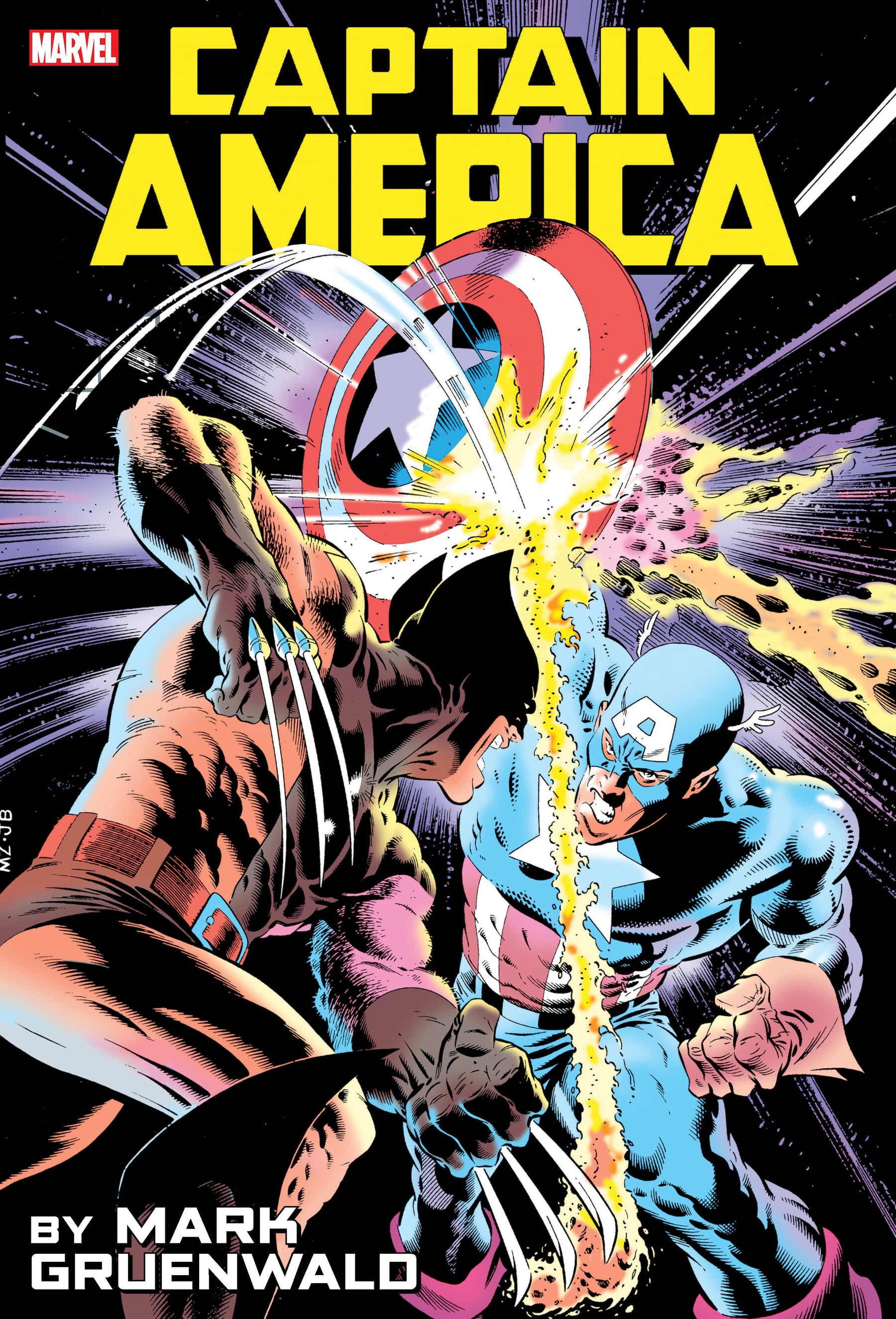 Marvel Graphic Novel Captain America By Mark Gruenwald Omnibus Vol. 1 Zeck Captain America Vs. Wolverine Cover 9781302956875 PRH-9781302956875