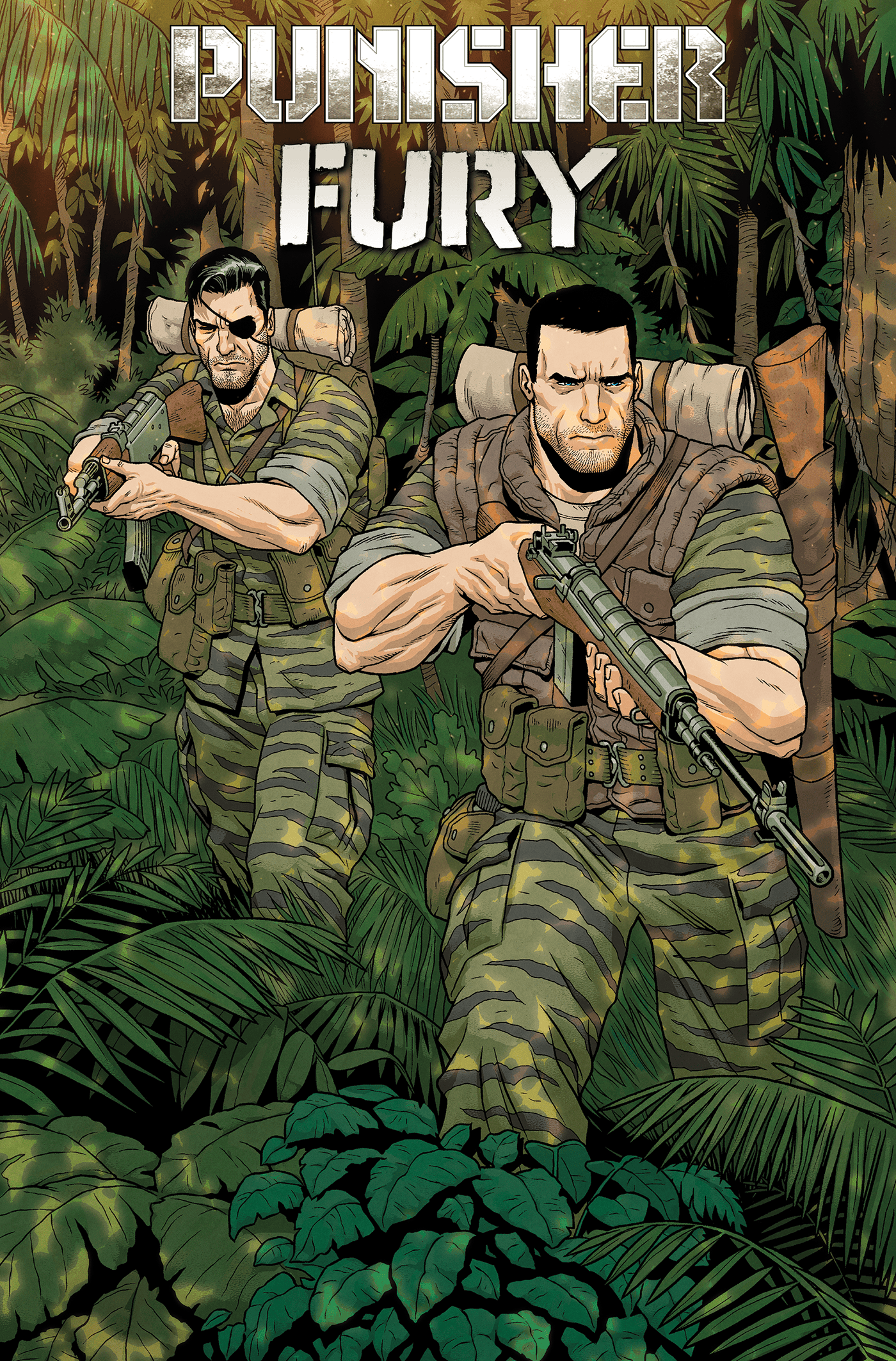 Marvel Graphic Novel Punisher & Fury Max By Garth Ennis Omnibus Variant Jacen Burrows Cover (DM) 9781302967833 PRH-9781302967833