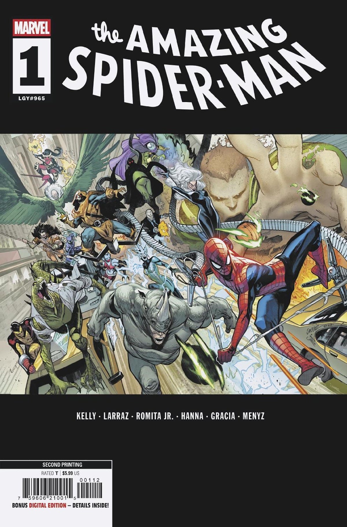Marvel PRH Comic Books AMAZING SPIDER-MAN #1 PEPE LARRAZ 2ND PRINTING VARIANT 75960621001500112 PRH-75960621001500112