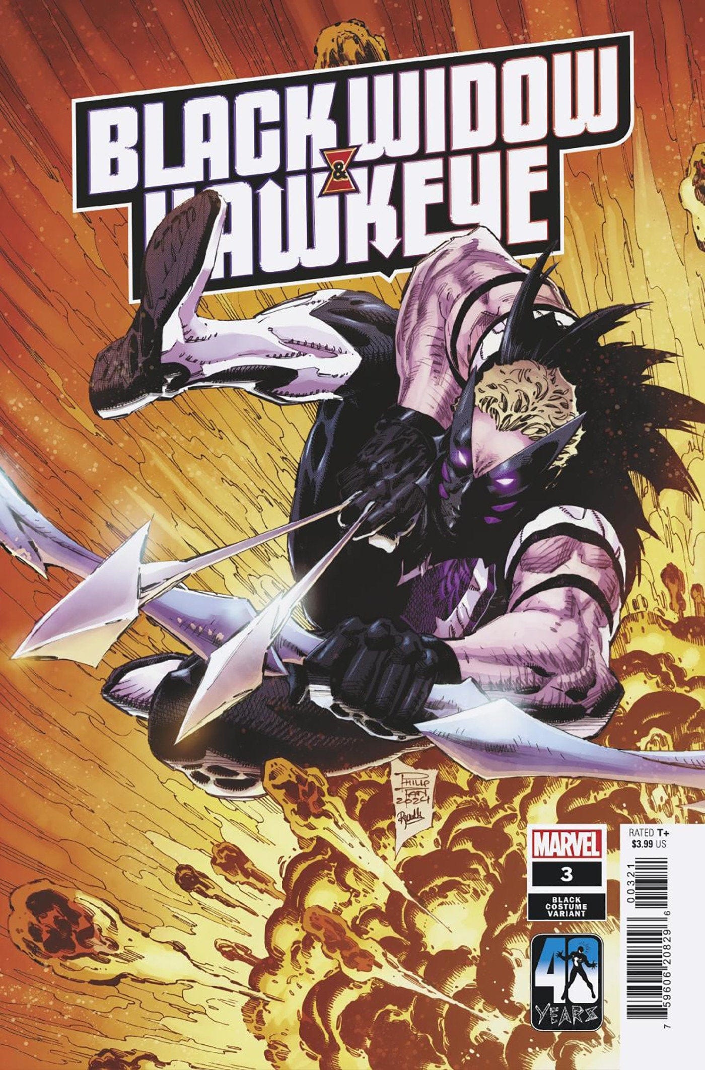 BLACK WIDOW HAWKEYE #3 PHILIP TAN BLACK COSTUME VAR