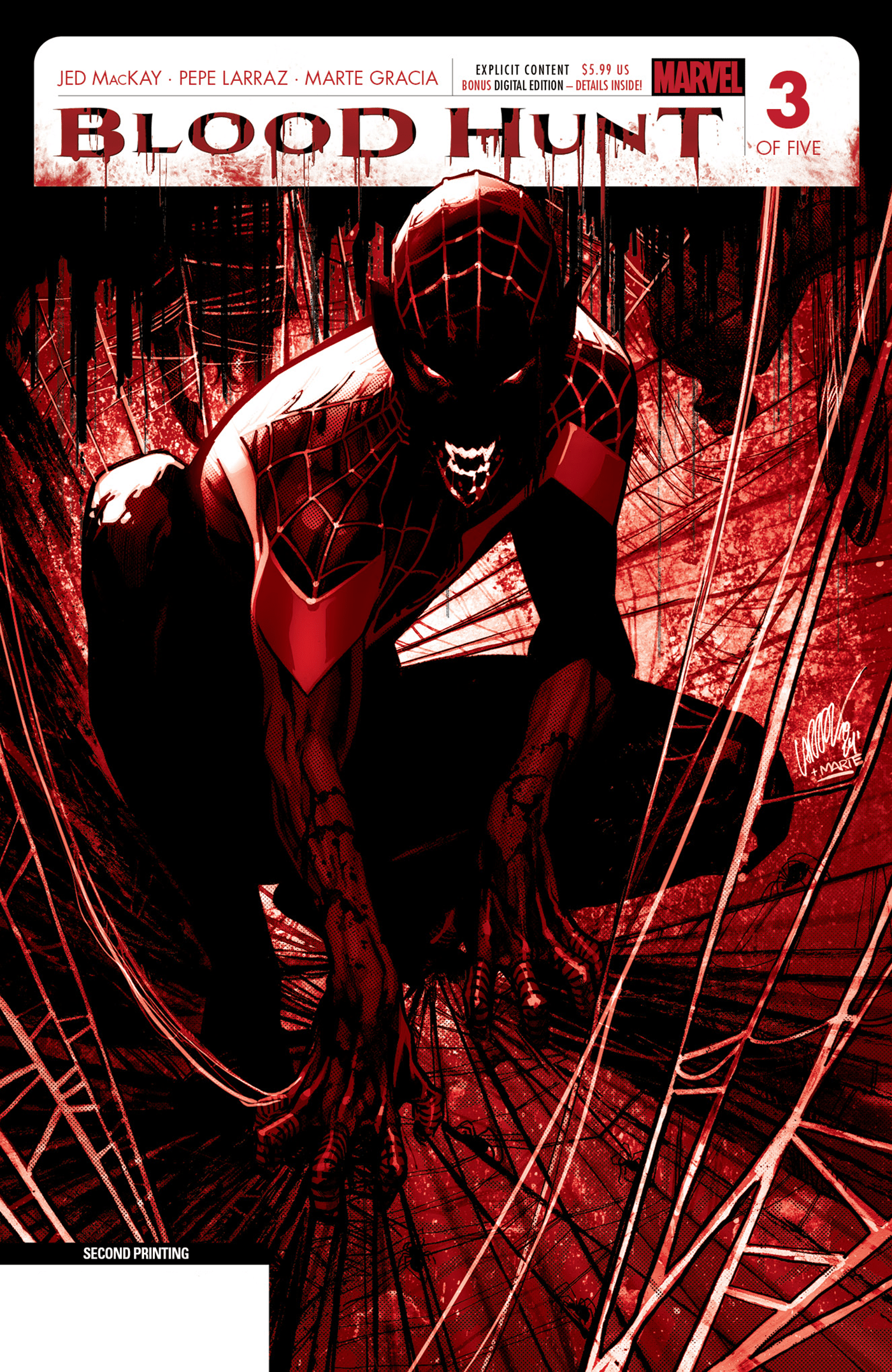 BLOOD HUNT: RED BAND #3 PEPE LARRAZ 2ND PRINTING VARIANT