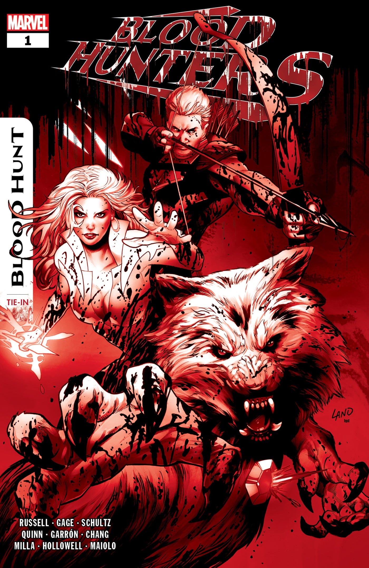 BLOOD HUNTERS #1 GREG LAND BLOOD SOAKED 2ND PTG VAR