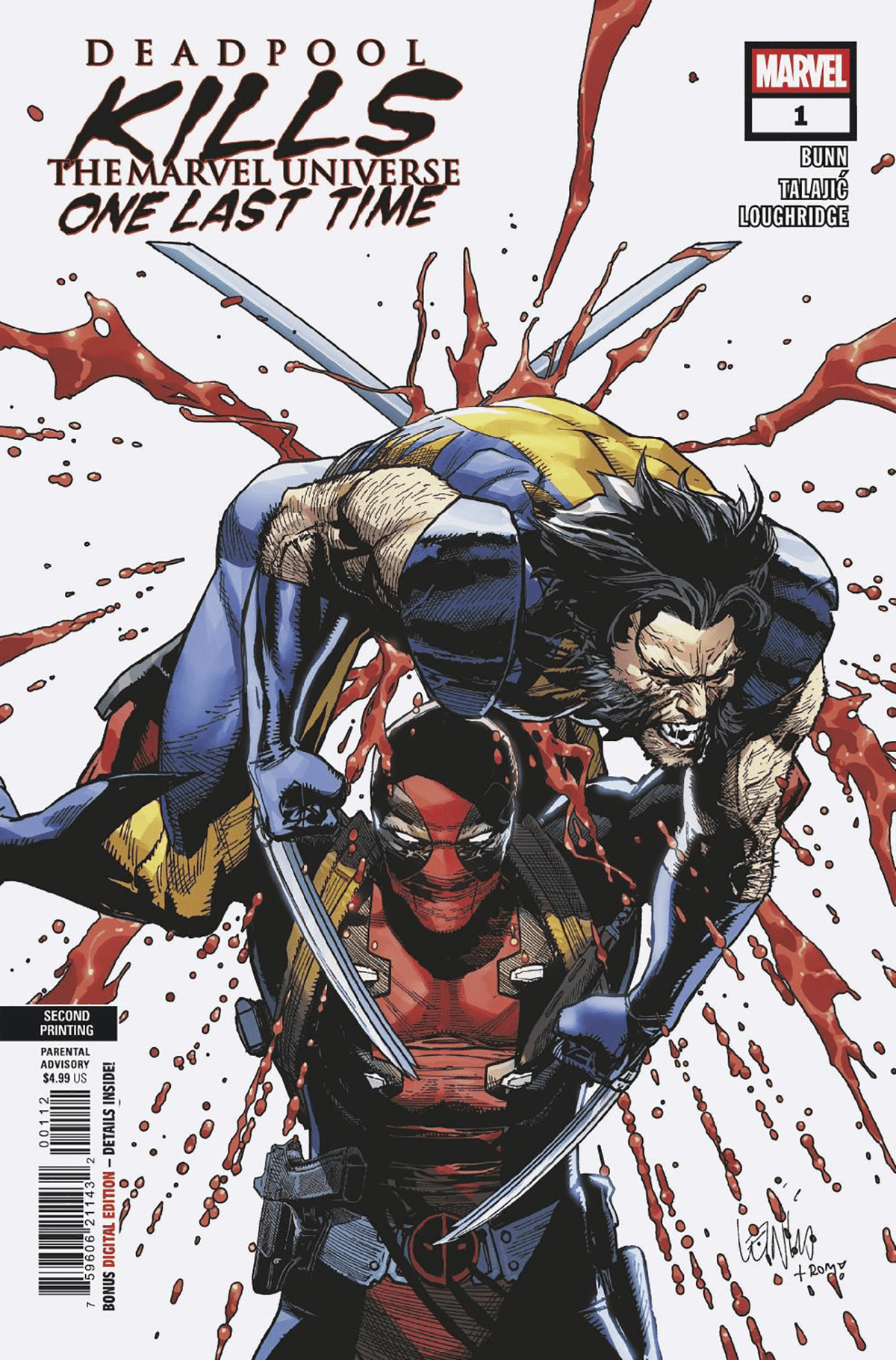 Marvel PRH Comic Books DEADPOOL KILLS THE MARVEL UNIVERSE ONE LAST TIME #1 LEINIL YU 2ND PRINTING VARIANT 75960621143200112 PRH-75960621143200112