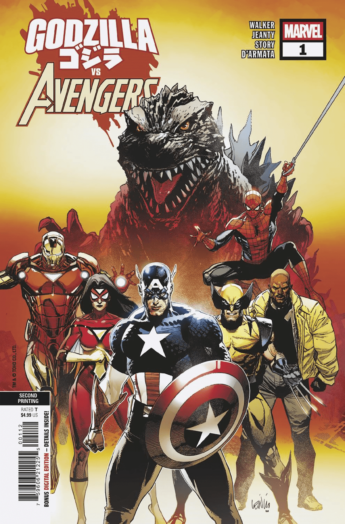Marvel PRH Comic Books GODZILLA VS. AVENGERS #1 LEINIL YU 2ND PRINTING VARIANT 75960621225500112 PRH-75960621225500112