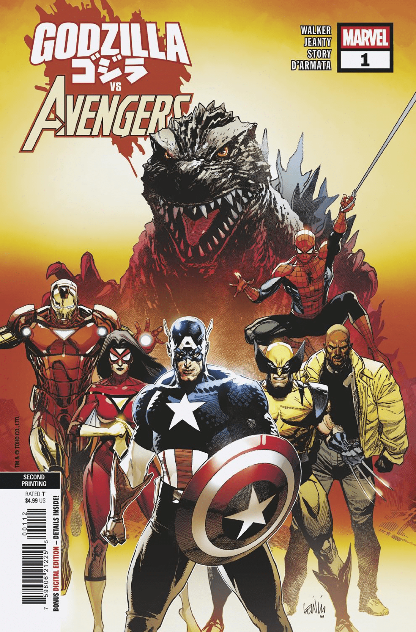 GODZILLA VS. AVENGERS #1 LEINIL YU 2ND PRINTING VARIANT