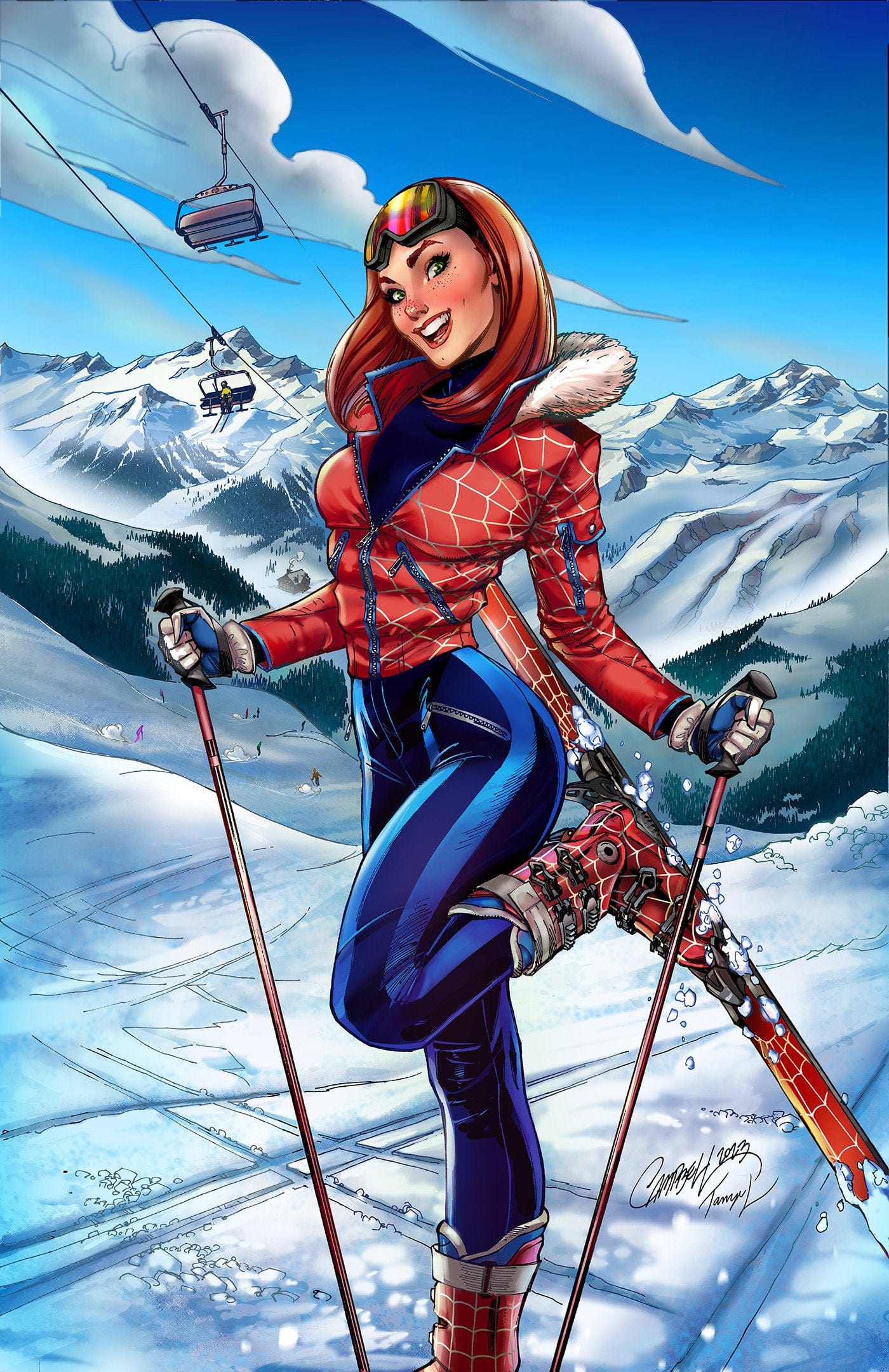 AMAZING SPIDER-MAN #40 1:100 INCV CAMPBELL SKI CHALET VIR