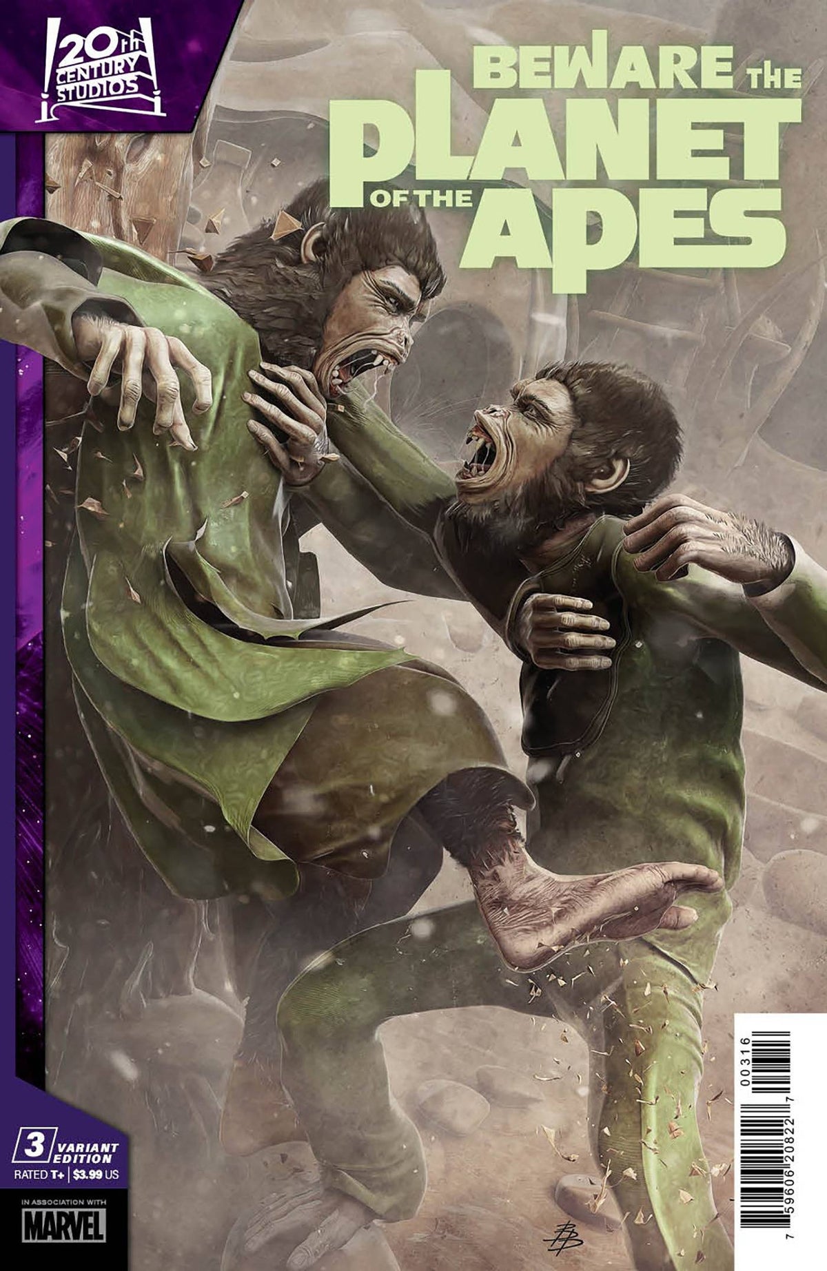 MARVEL PRH Comic Books > Incentives BEWARE THE PLANET OF THE APES #3 1:25 INCV BARENDS VAR 75960620822700316 JAN240805