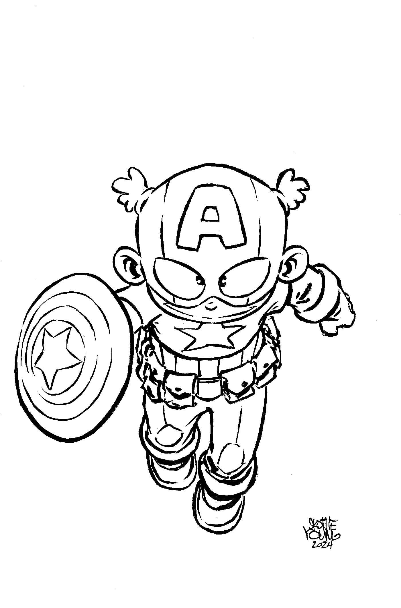 CAPTAIN AMERICA #10 1:50 INCV BIG MARVEL SKETCH VIR VAR